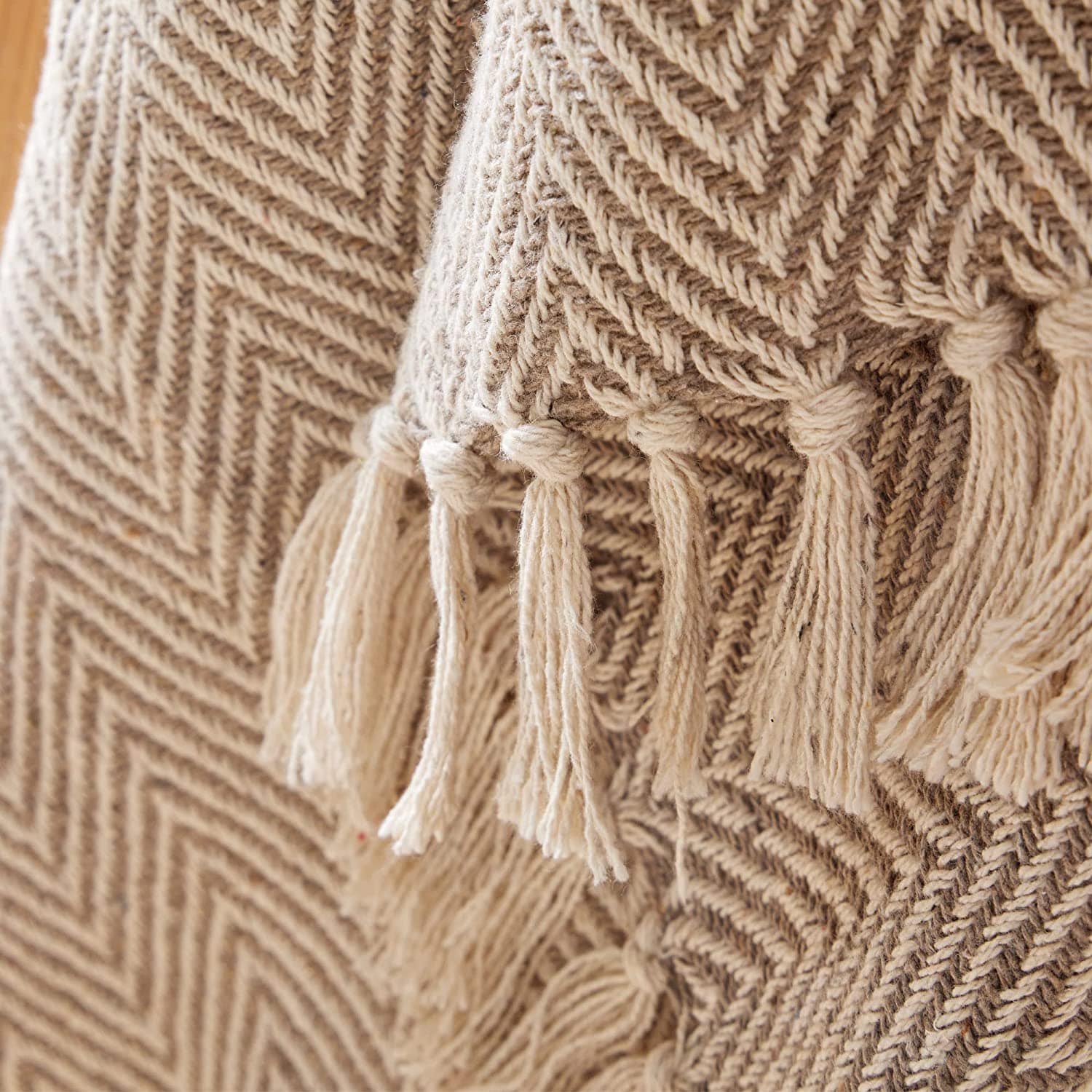 OLIVIA ROCCO Tangier Recycled Cotton Throw Blanket with Tassels