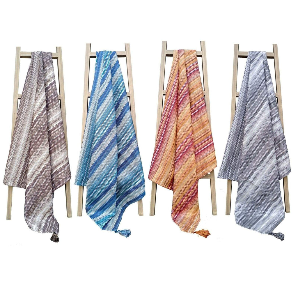 OLIVIA ROCCO Mia Bohemian Throw Blanket – Soft Tribal Tasselled Sofa Throw