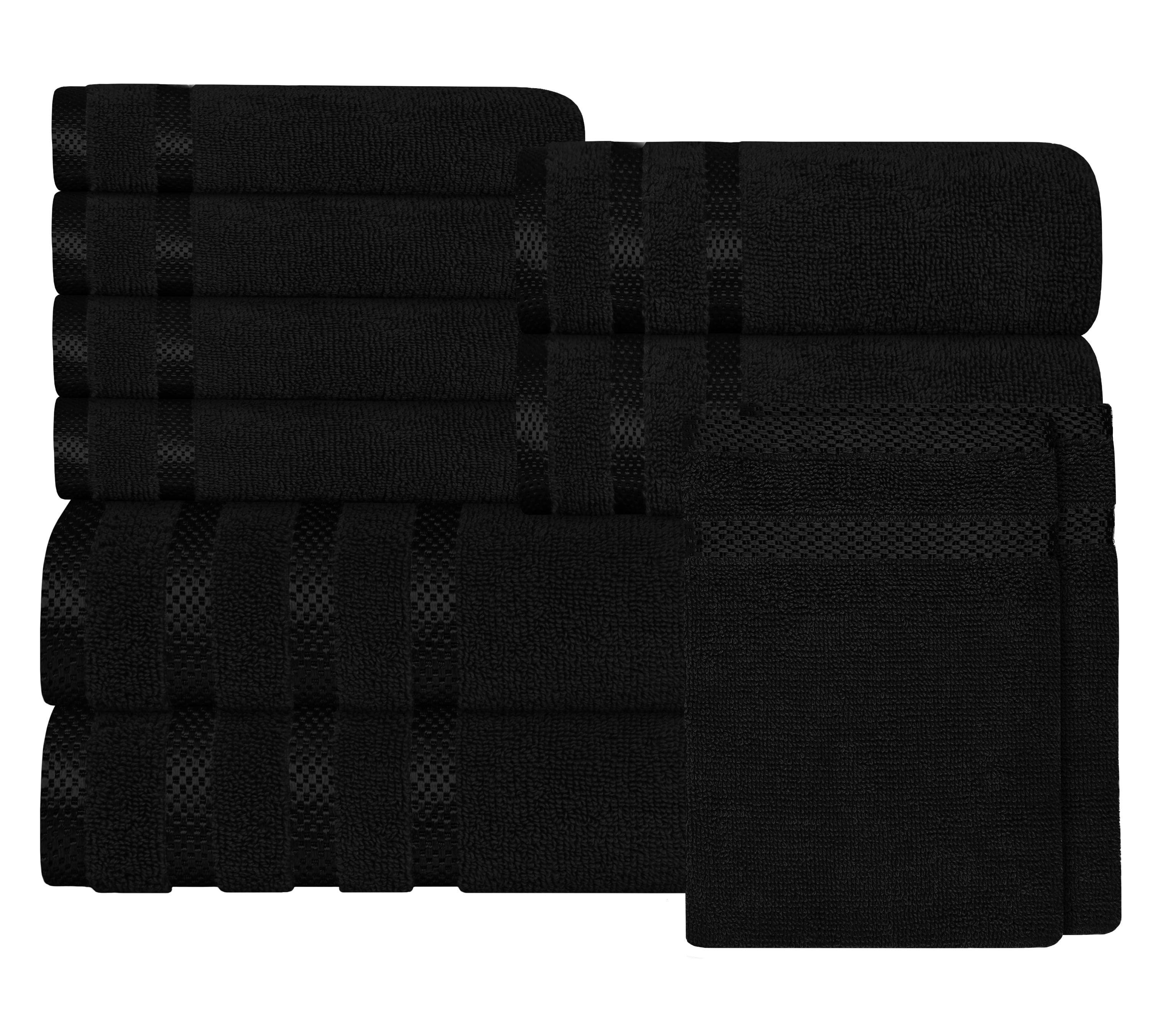 OLIVIA ROCCO Belmont Black Cotton Towel Bale Set – 10 Piece Luxury Set