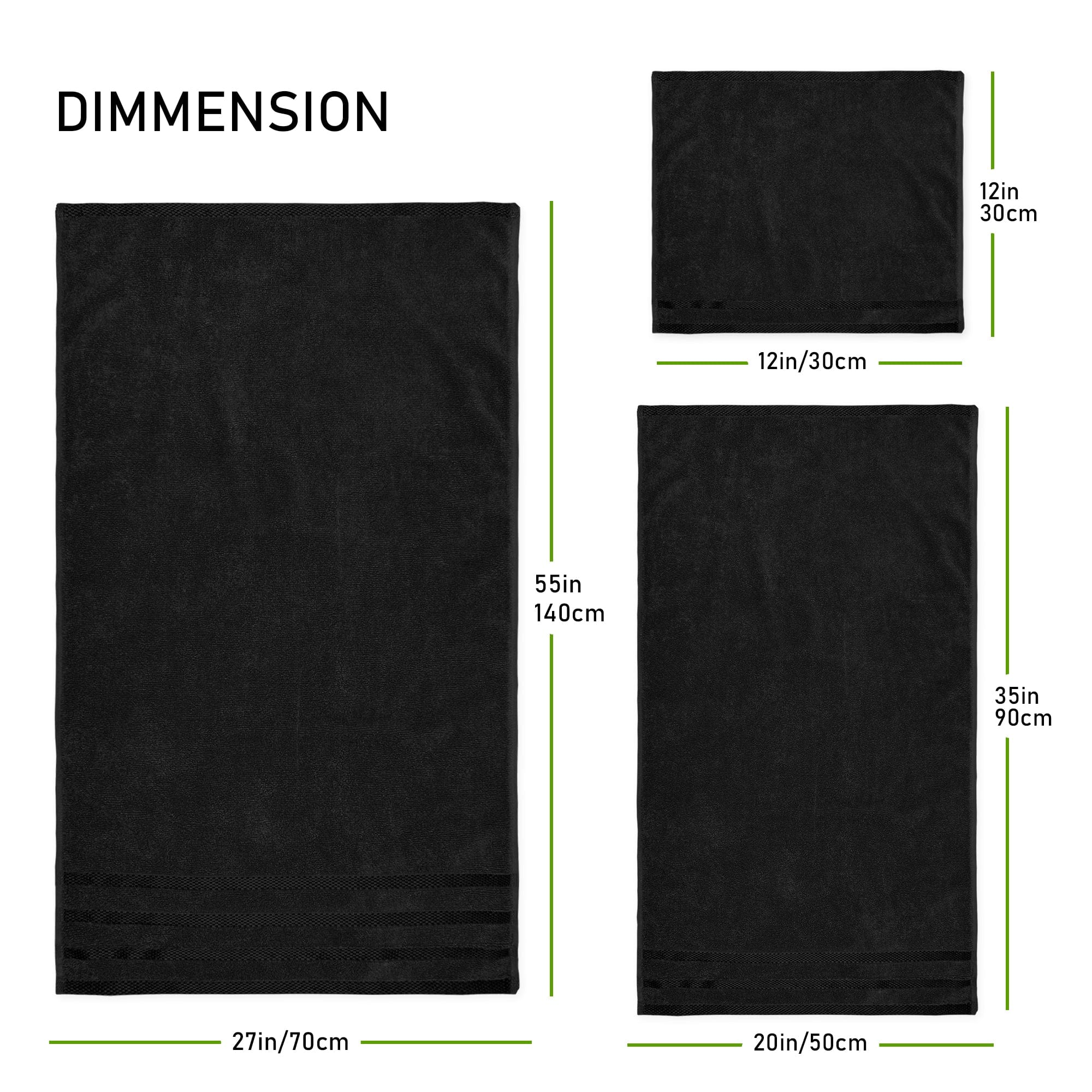OLIVIA ROCCO Belmont Black Cotton Towel Bale Set – 10 Piece Luxury Set
