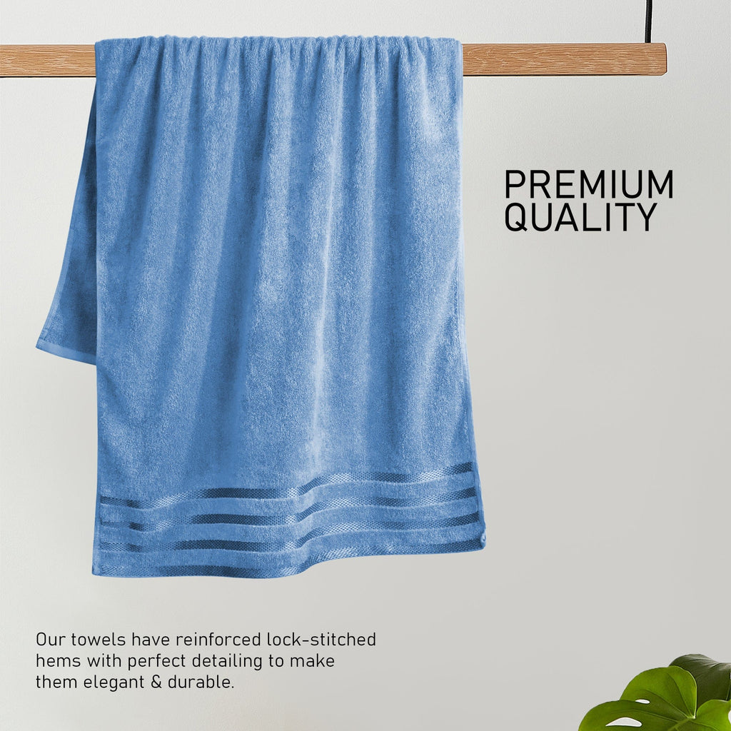 OLIVIA ROCCO Belmont 10 Piece Cotton Towel Bale Set – Blue Stripe