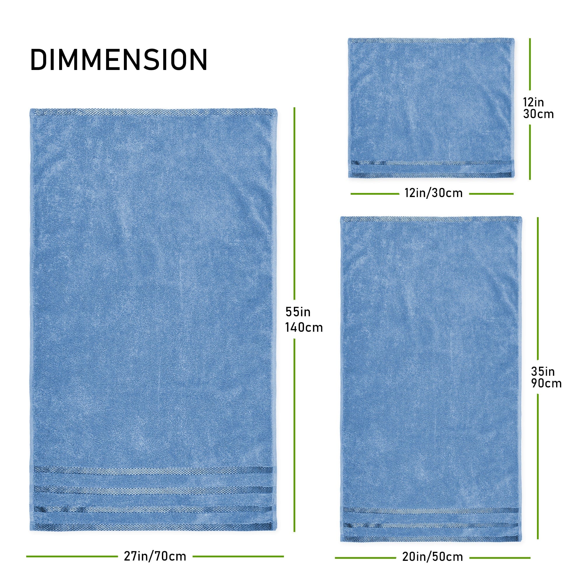 OLIVIA ROCCO Belmont 10 Piece Cotton Towel Bale Set – Blue Stripe