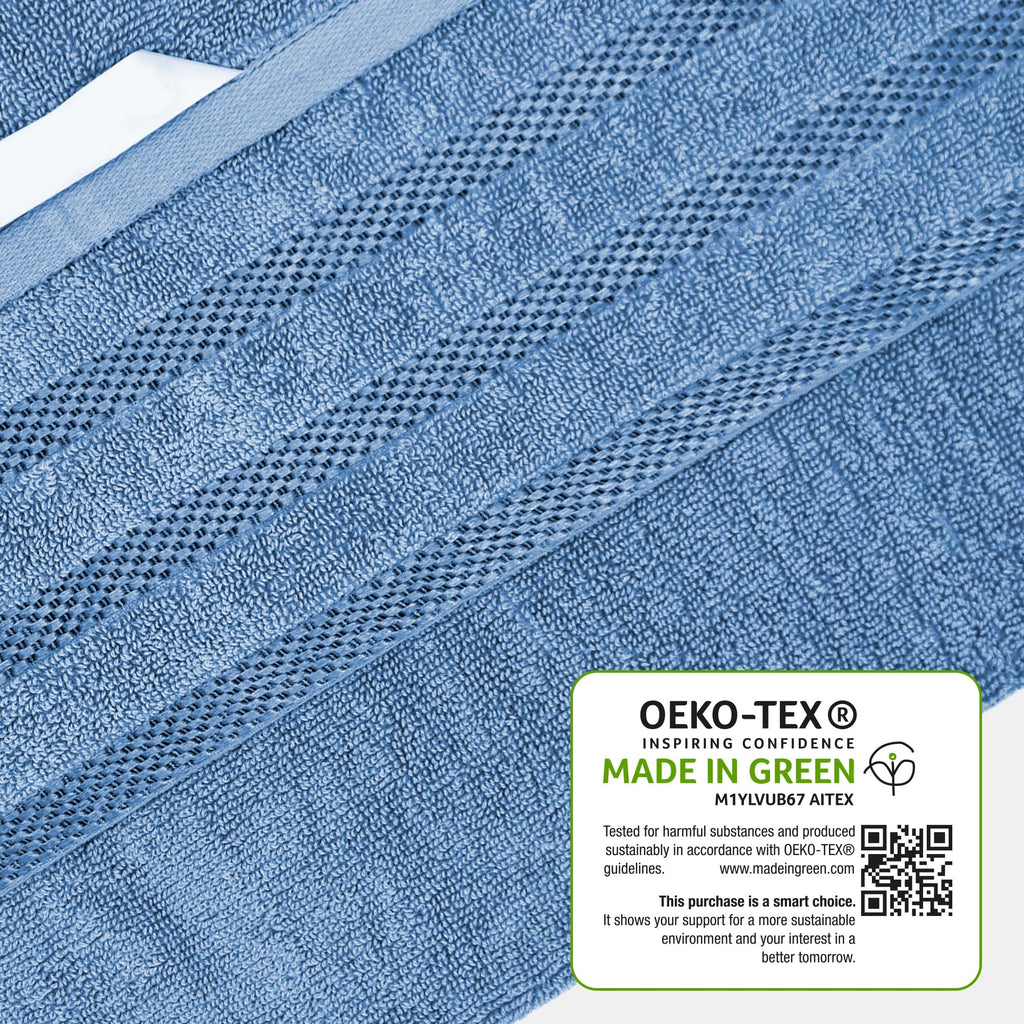 OLIVIA ROCCO Belmont 10 Piece Cotton Towel Bale Set – Blue Stripe