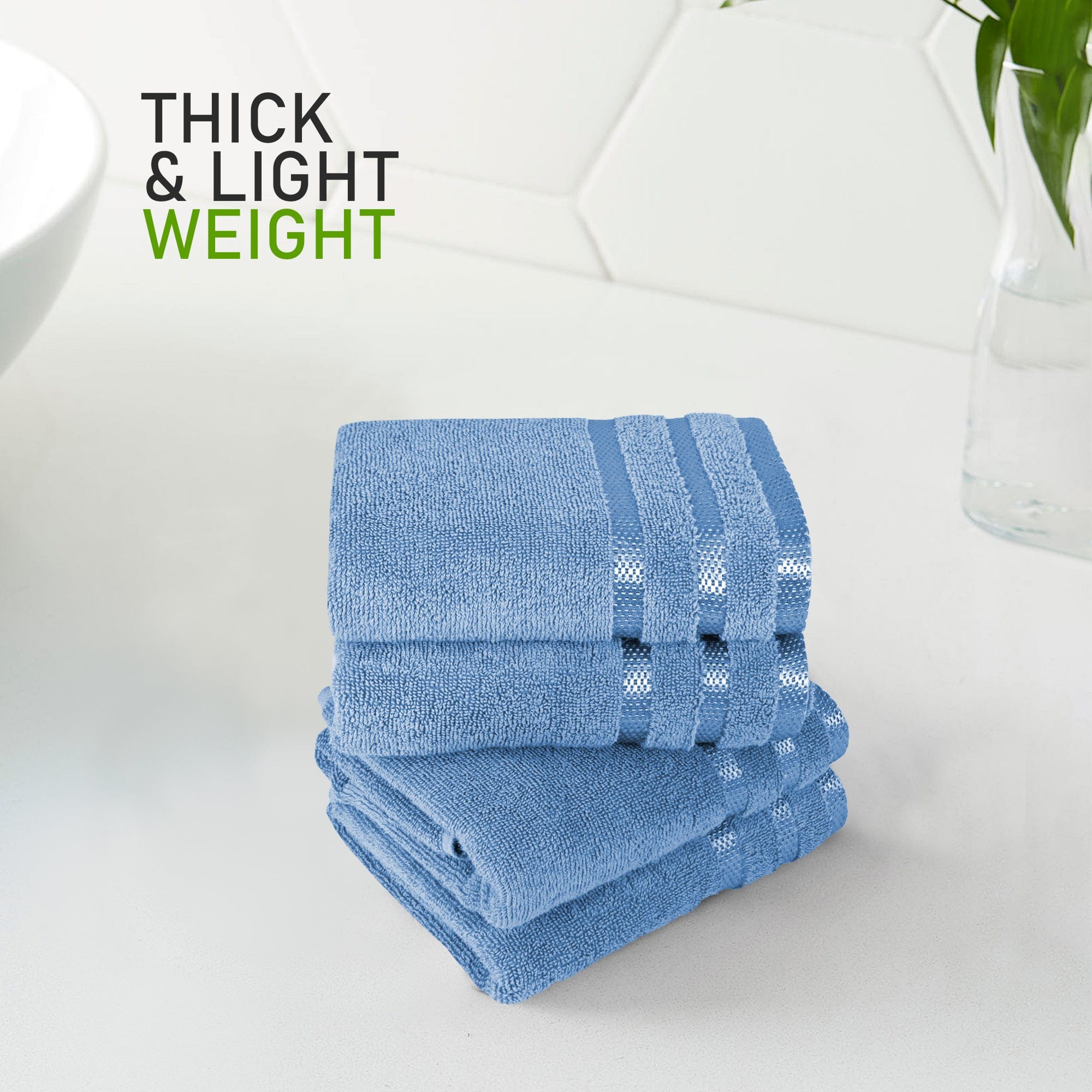 OLIVIA ROCCO Belmont 10 Piece Cotton Towel Bale Set – Blue Stripe