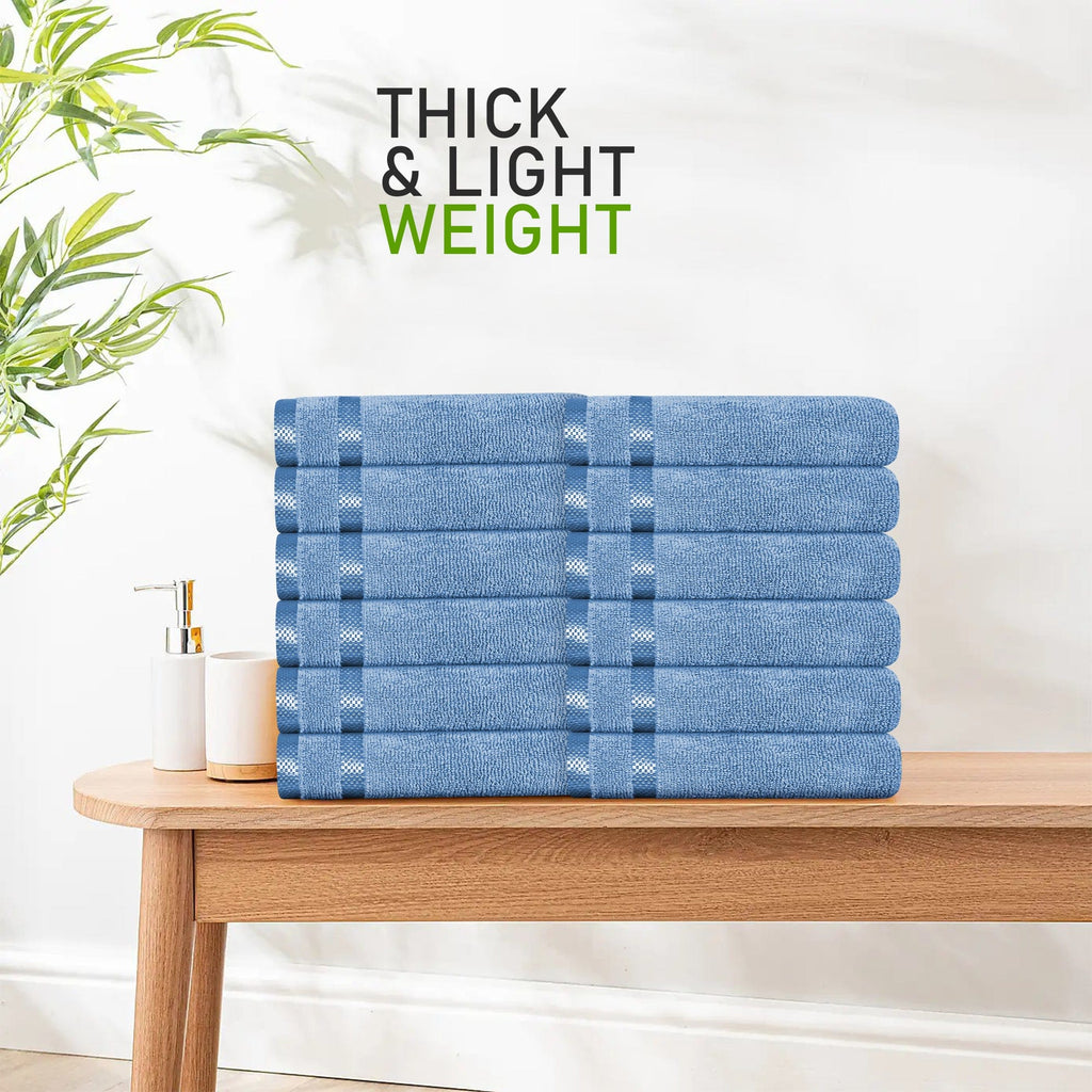 OLIVIA ROCCO Belmont 10 Piece Cotton Towel Bale Set – Blue Stripe