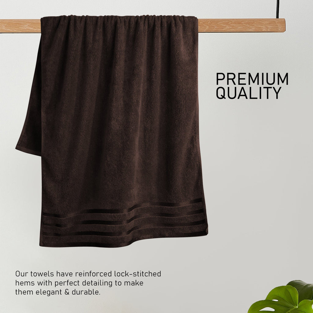 OLIVIA ROCCO Belmont 10 Piece Towel Bale Set – 100% Cotton Brown Towels