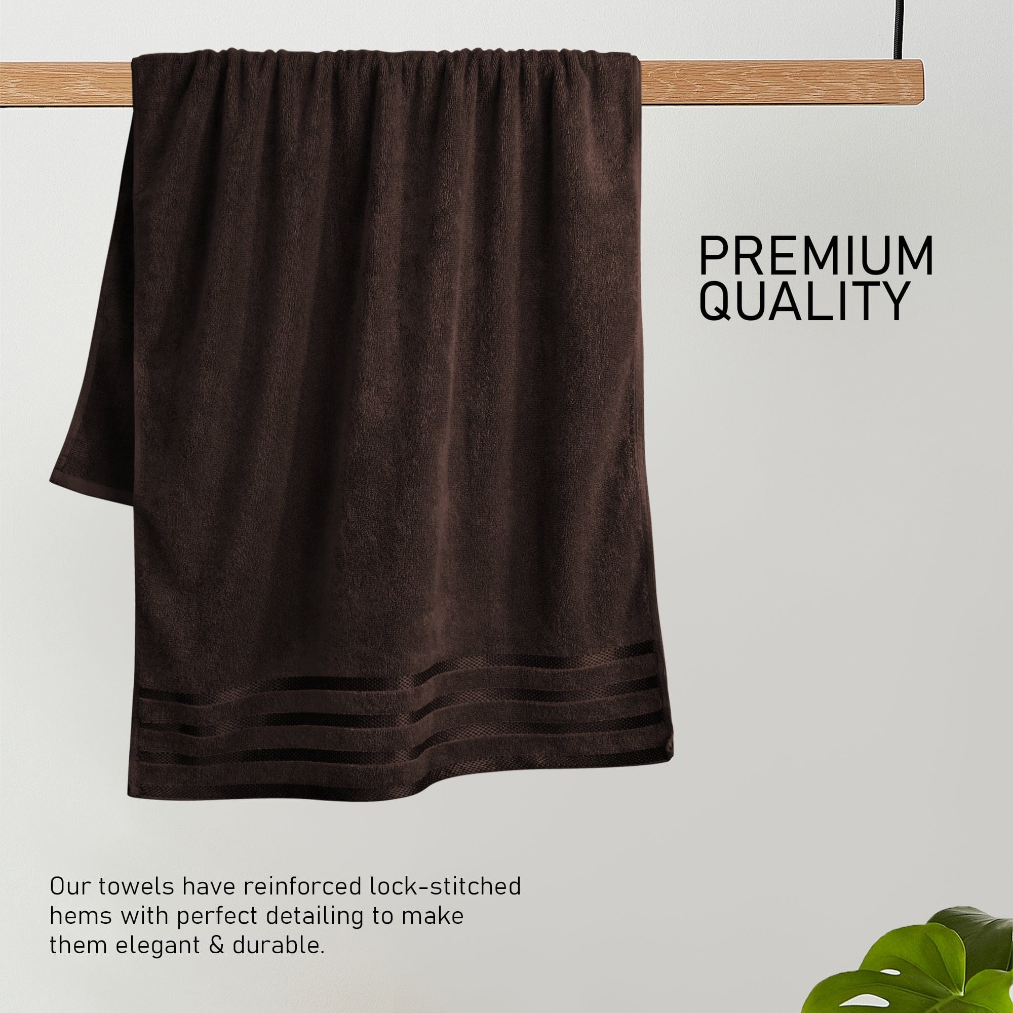 OLIVIA ROCCO Belmont 10 Piece Towel Bale Set – 100% Cotton Brown Towels