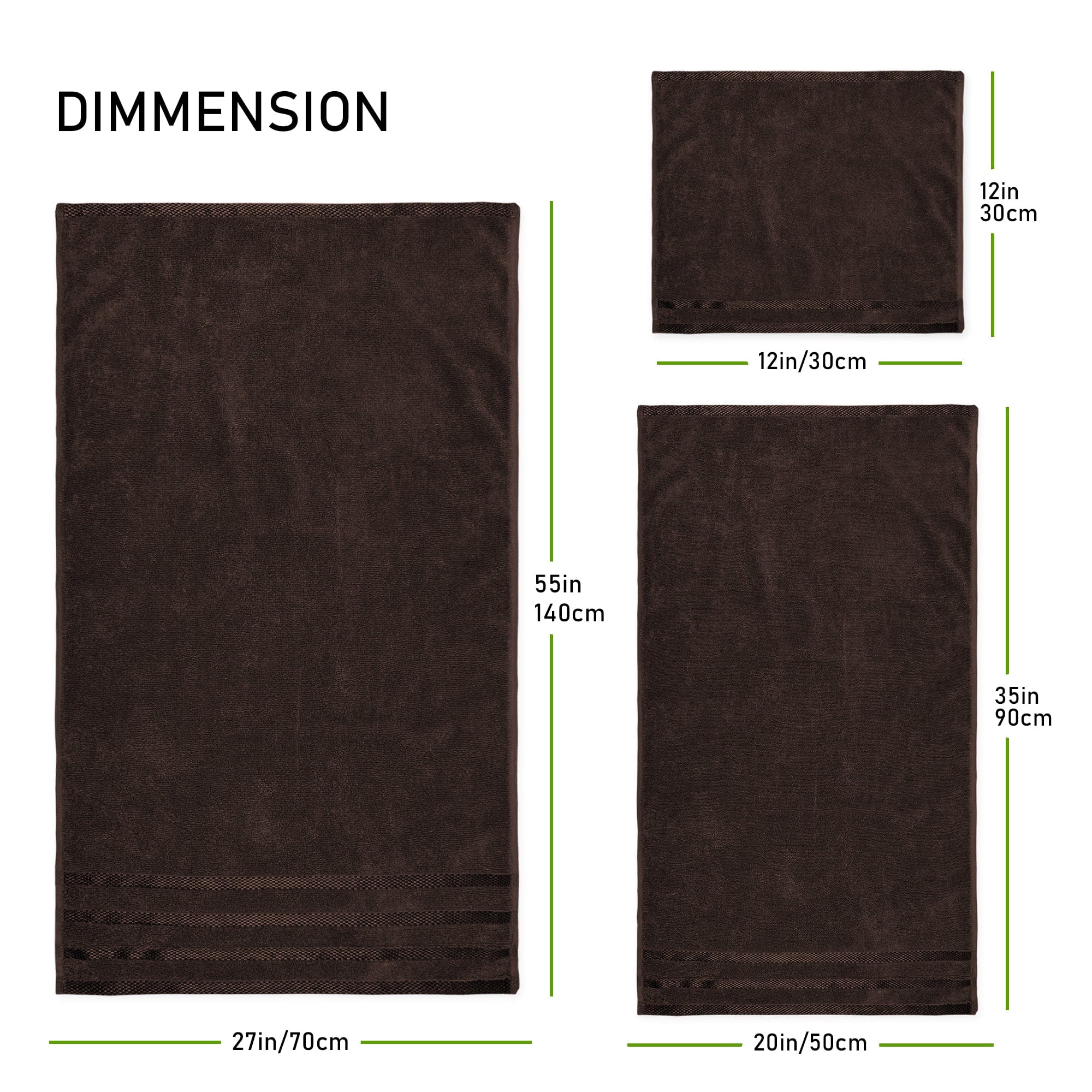 OLIVIA ROCCO Belmont 10 Piece Towel Bale Set – 100% Cotton Brown Towels