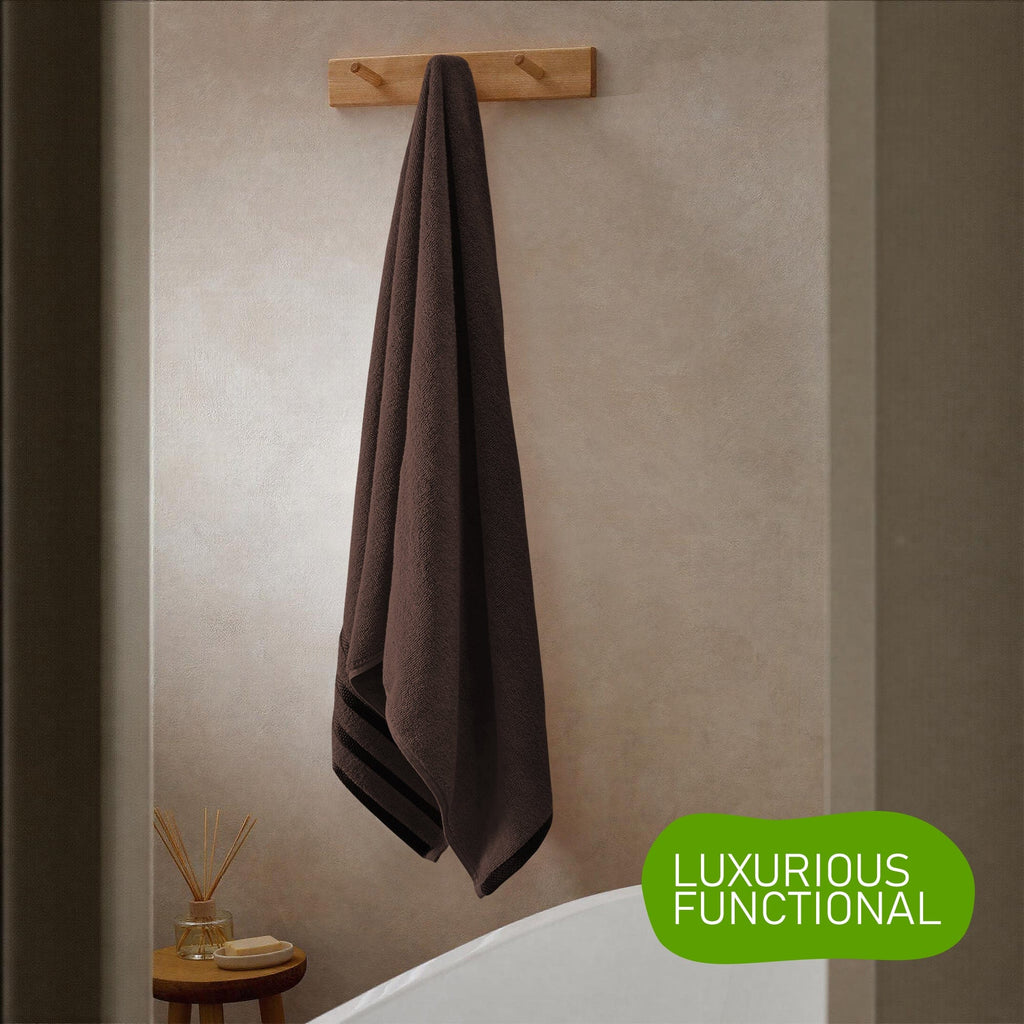 OLIVIA ROCCO Belmont 10 Piece Towel Bale Set – 100% Cotton Brown Towels