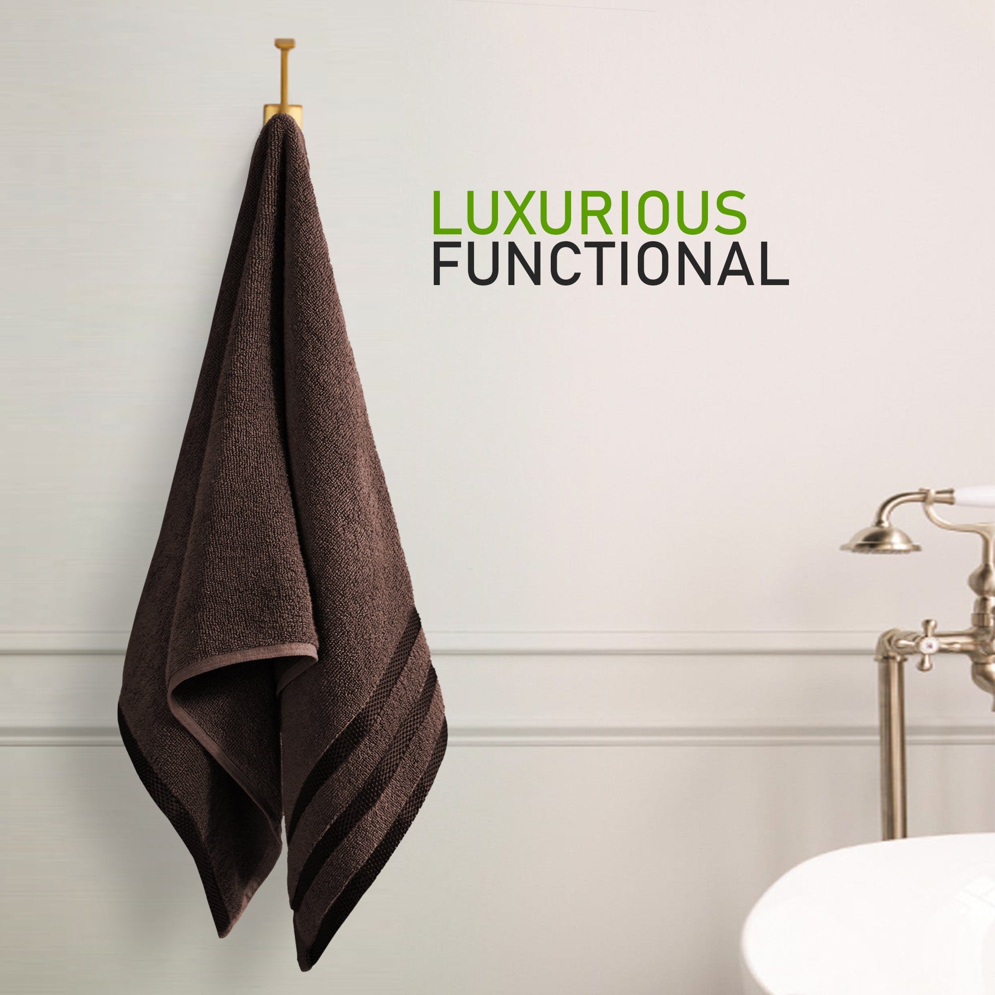 OLIVIA ROCCO Belmont 10 Piece Towel Bale Set – 100% Cotton Brown Towels