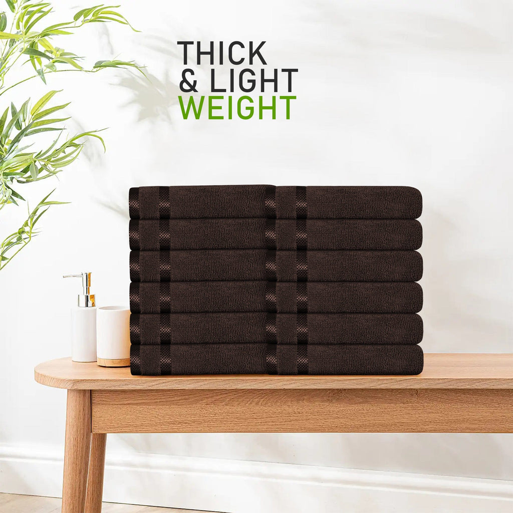 OLIVIA ROCCO Belmont 10 Piece Towel Bale Set – 100% Cotton Brown Towels