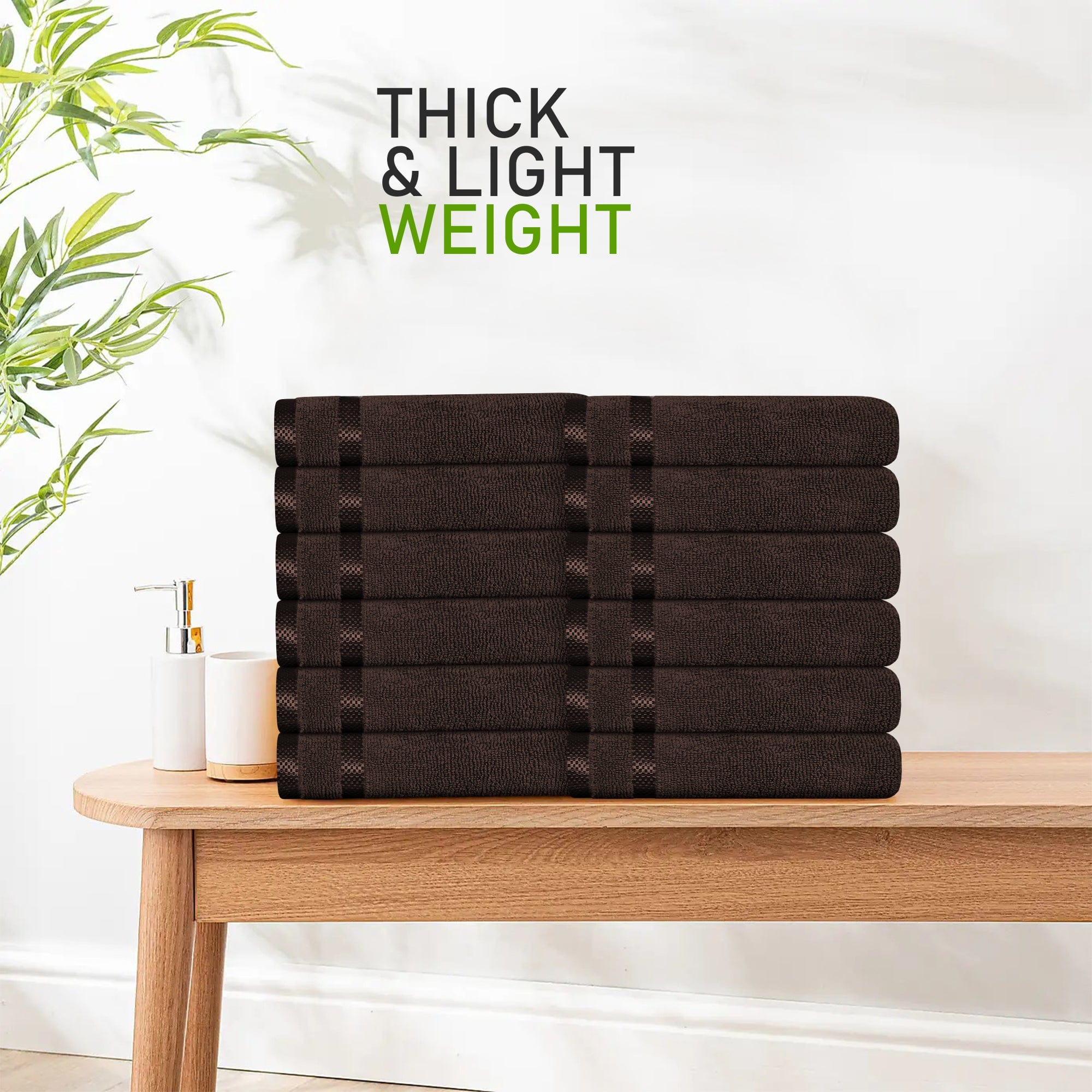 OLIVIA ROCCO Belmont 10 Piece Towel Bale Set – 100% Cotton Brown Towels