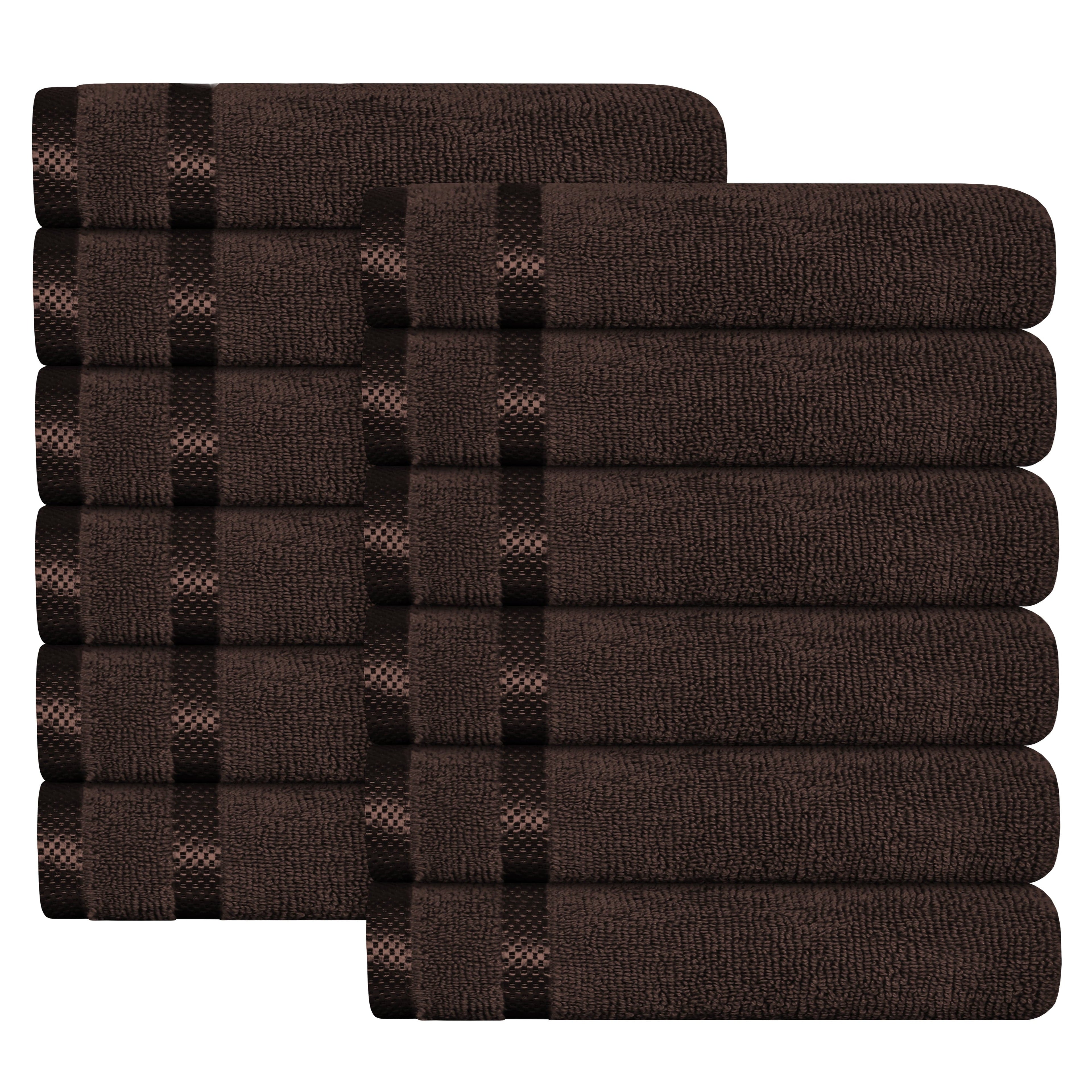 OLIVIA ROCCO Belmont 10 Piece Towel Bale Set – 100% Cotton Brown Towels