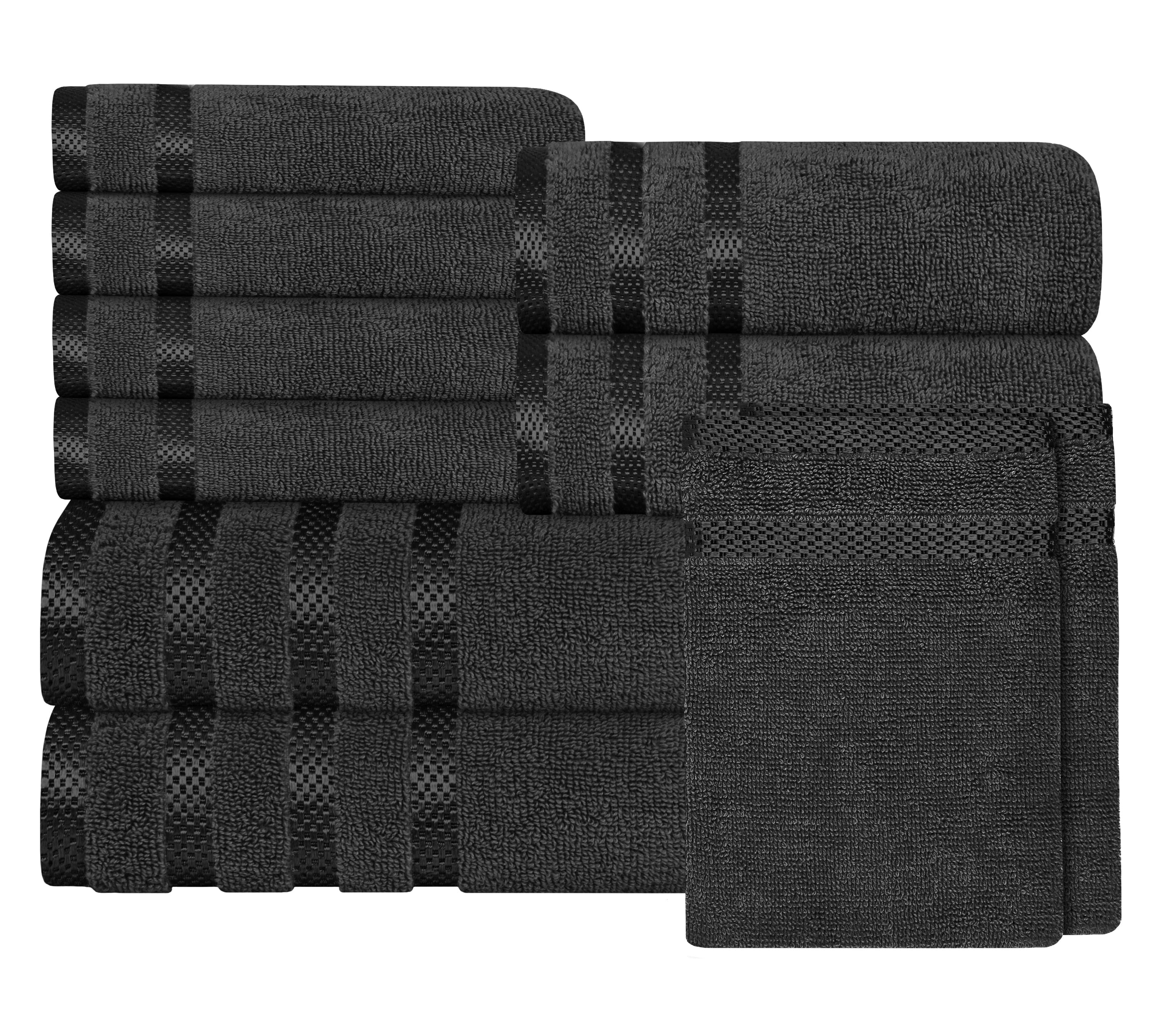 OLIVIA ROCCO Belmont Grey Cotton Towel Set – 10 Piece Hotel Quality Bale