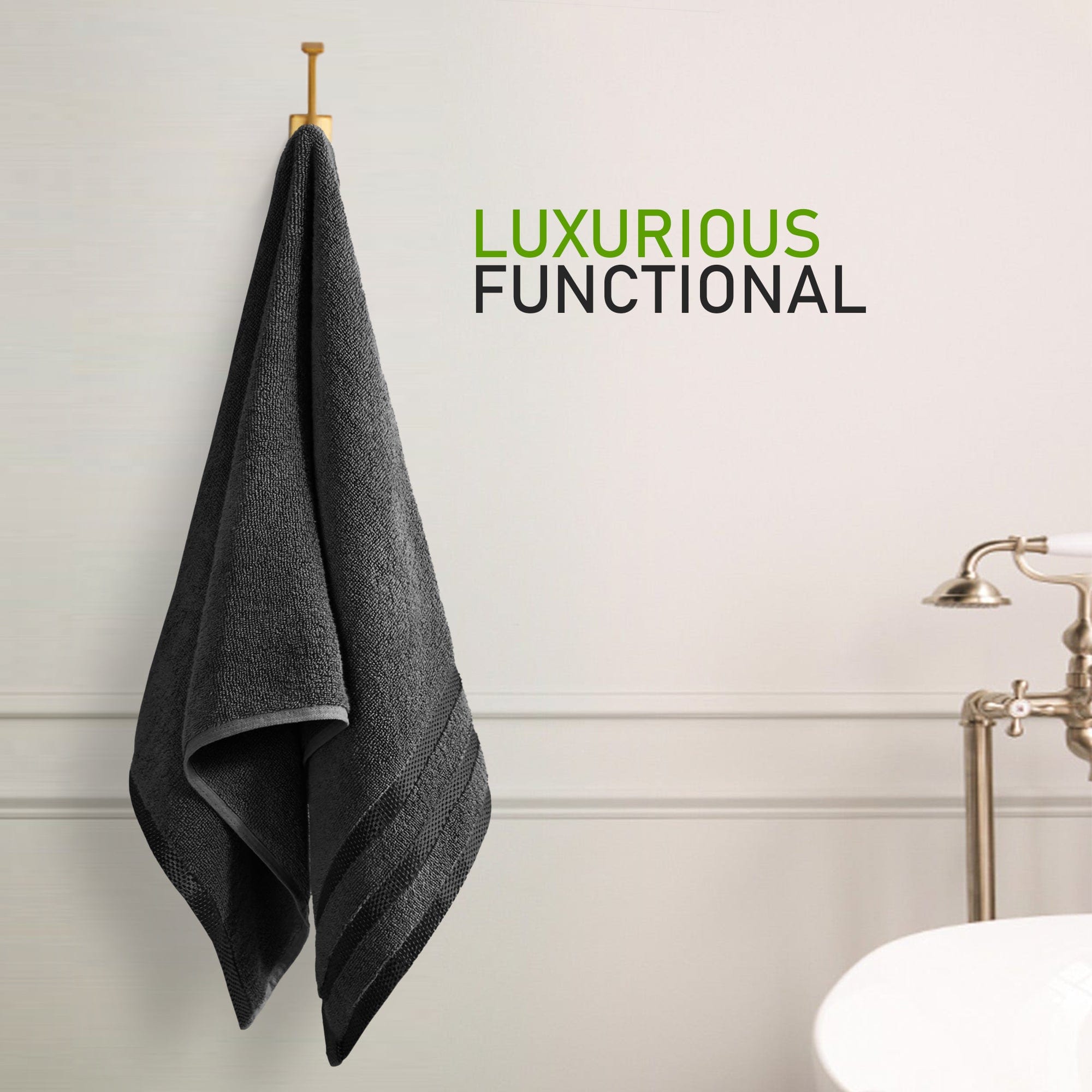 OLIVIA ROCCO Belmont Grey Cotton Towel Set – 10 Piece Hotel Quality Bale