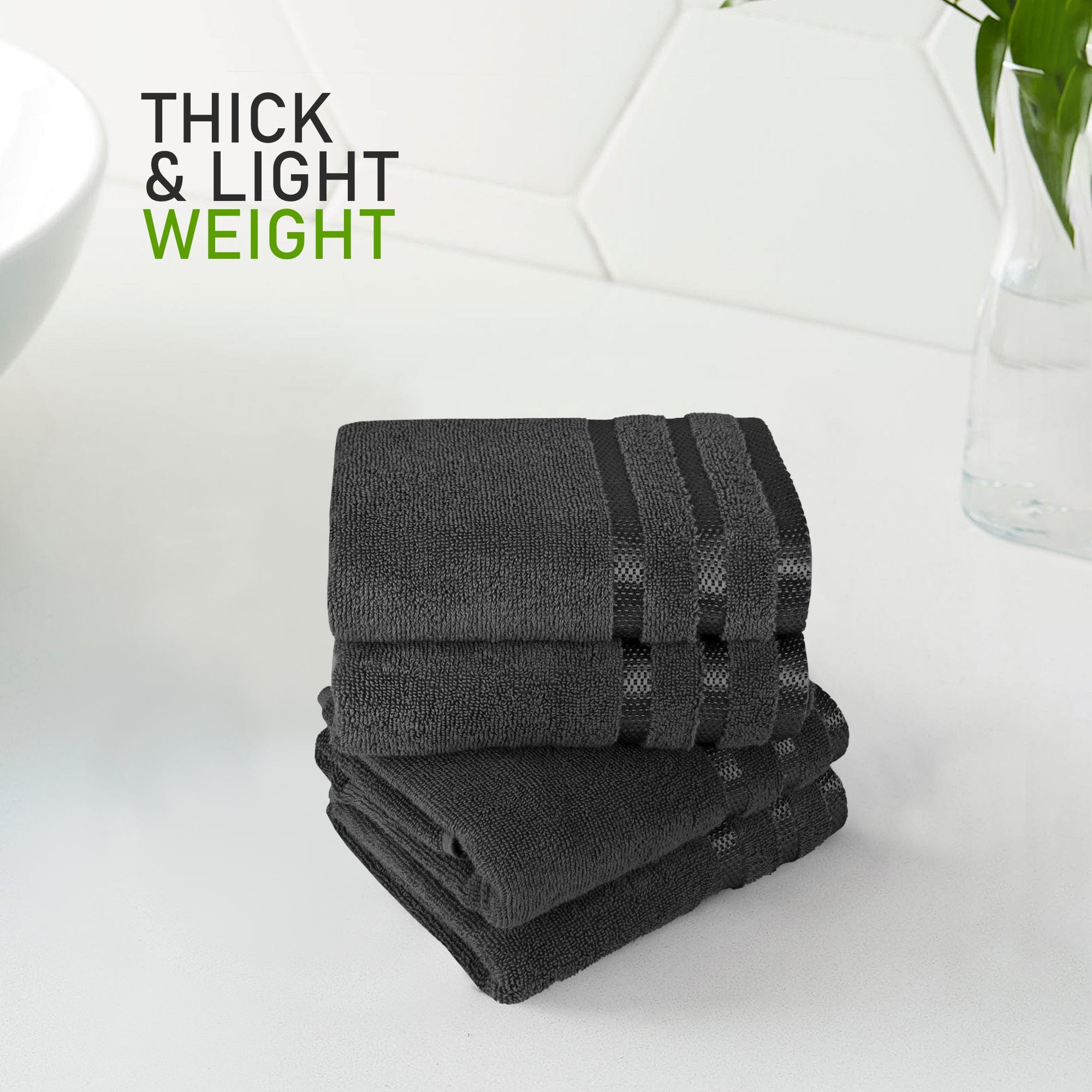OLIVIA ROCCO Belmont Grey Cotton Towel Set – 10 Piece Hotel Quality Bale