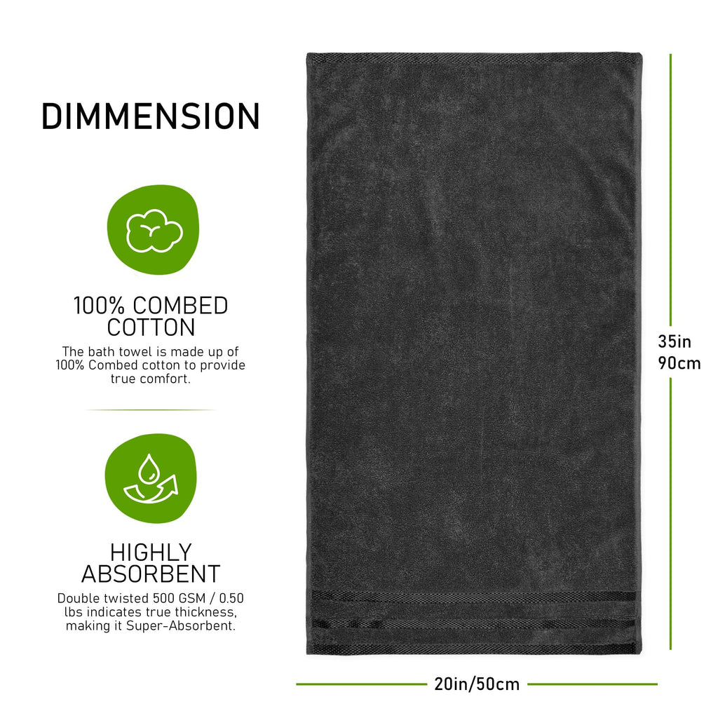 OLIVIA ROCCO Belmont Grey Cotton Towel Set – 10 Piece Hotel Quality Bale