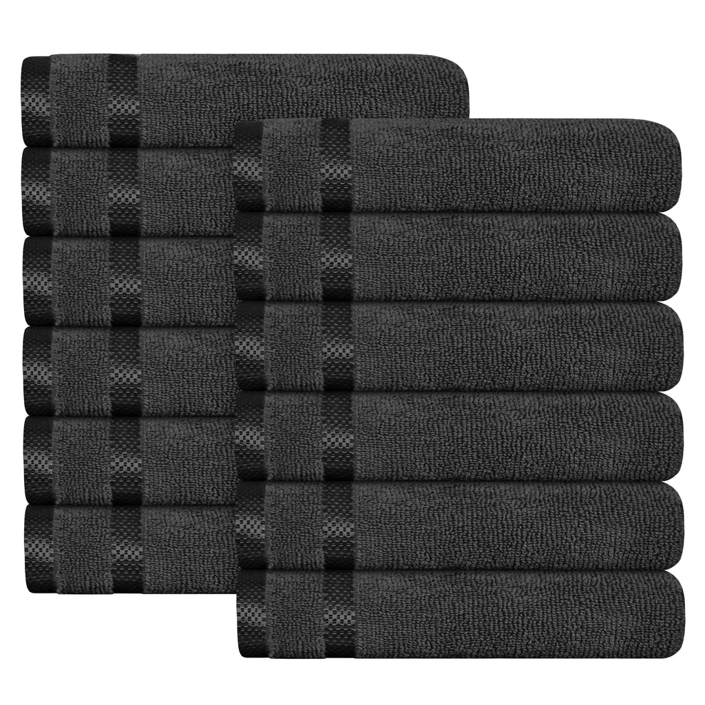OLIVIA ROCCO Belmont Grey Cotton Towel Set – 10 Piece Hotel Quality Bale