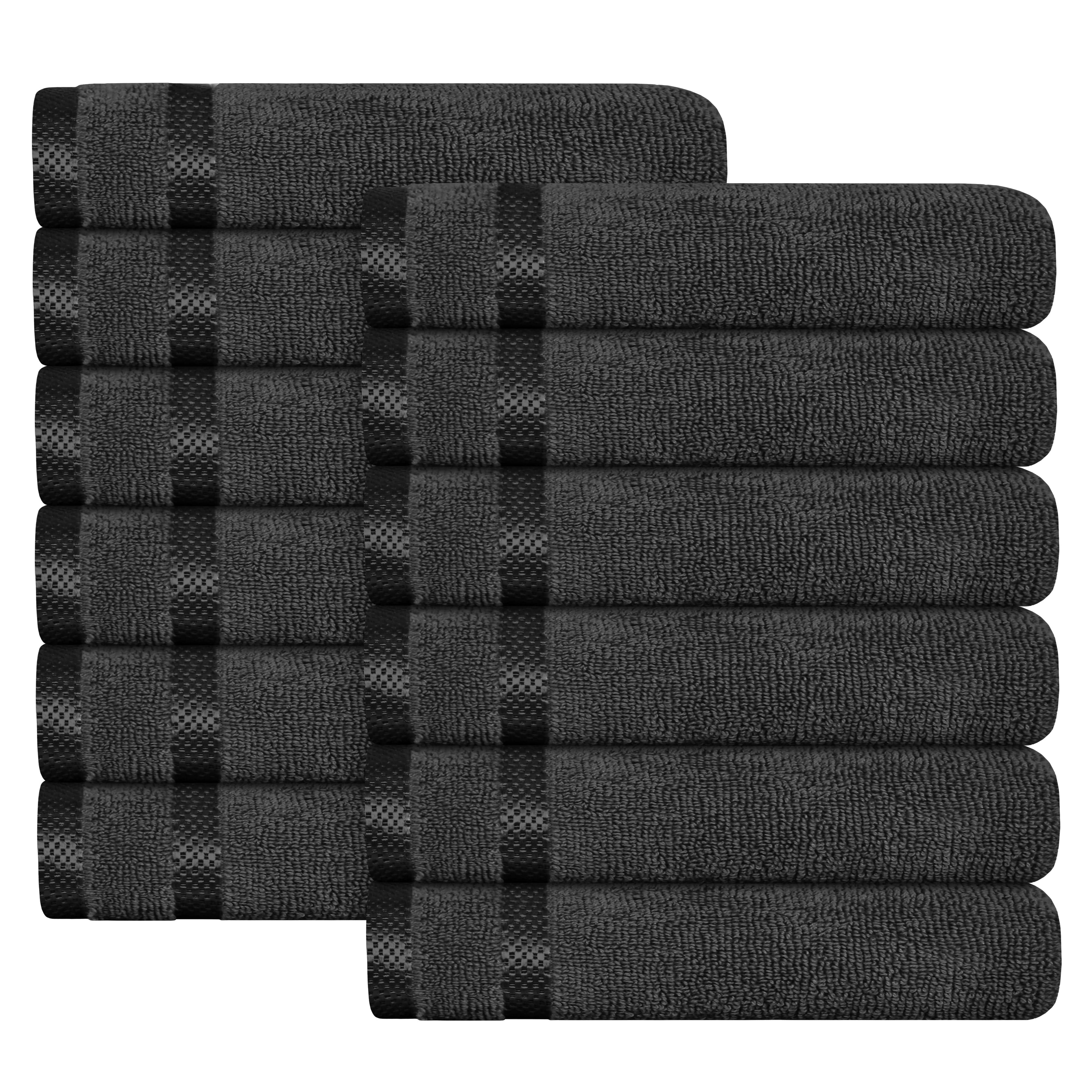 OLIVIA ROCCO Belmont Grey Cotton Towel Set – 10 Piece Hotel Quality Bale