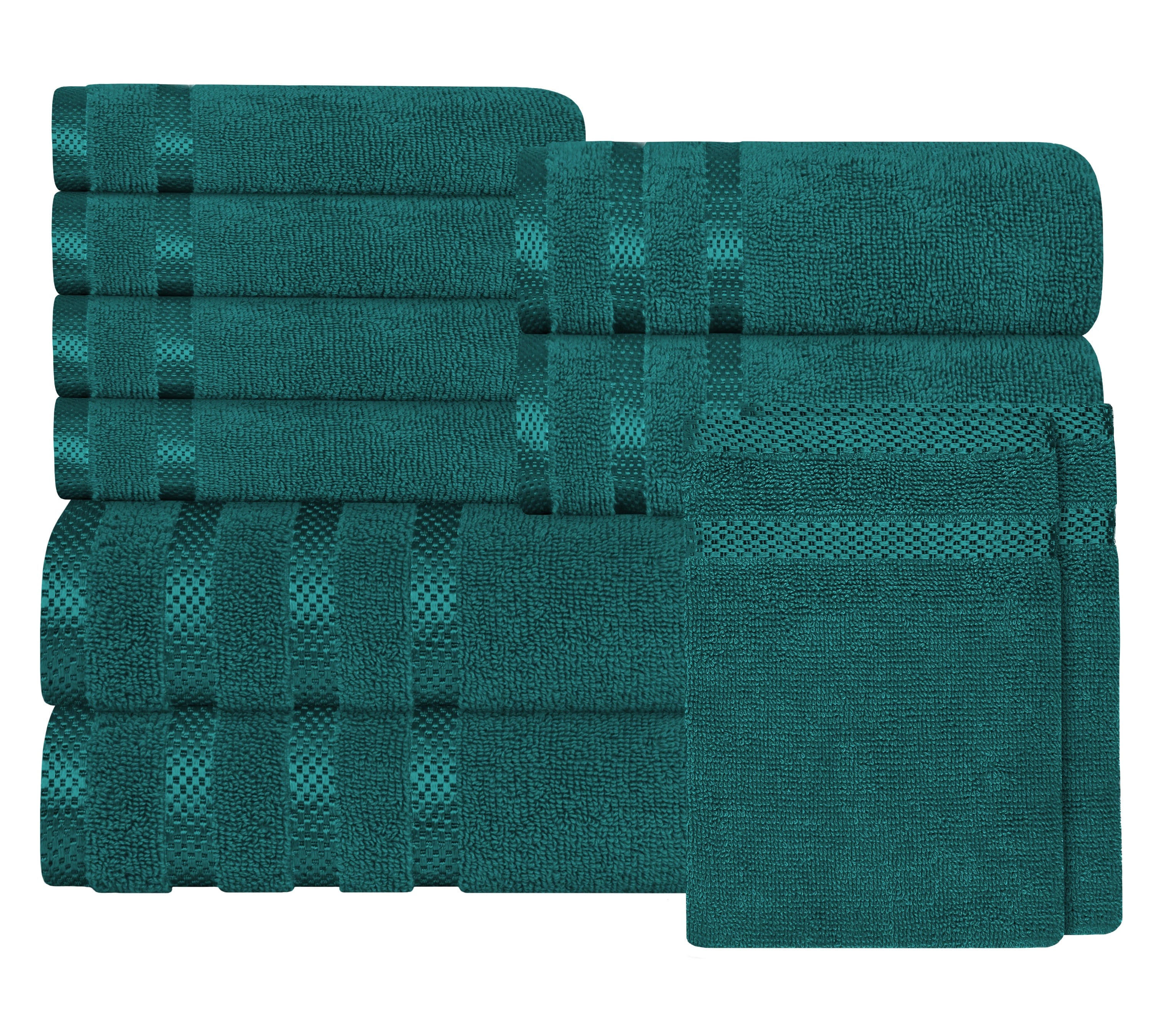 OLIVIA ROCCO Belmont Jade Green 100% Cotton 10 Piece Towel Bale Set