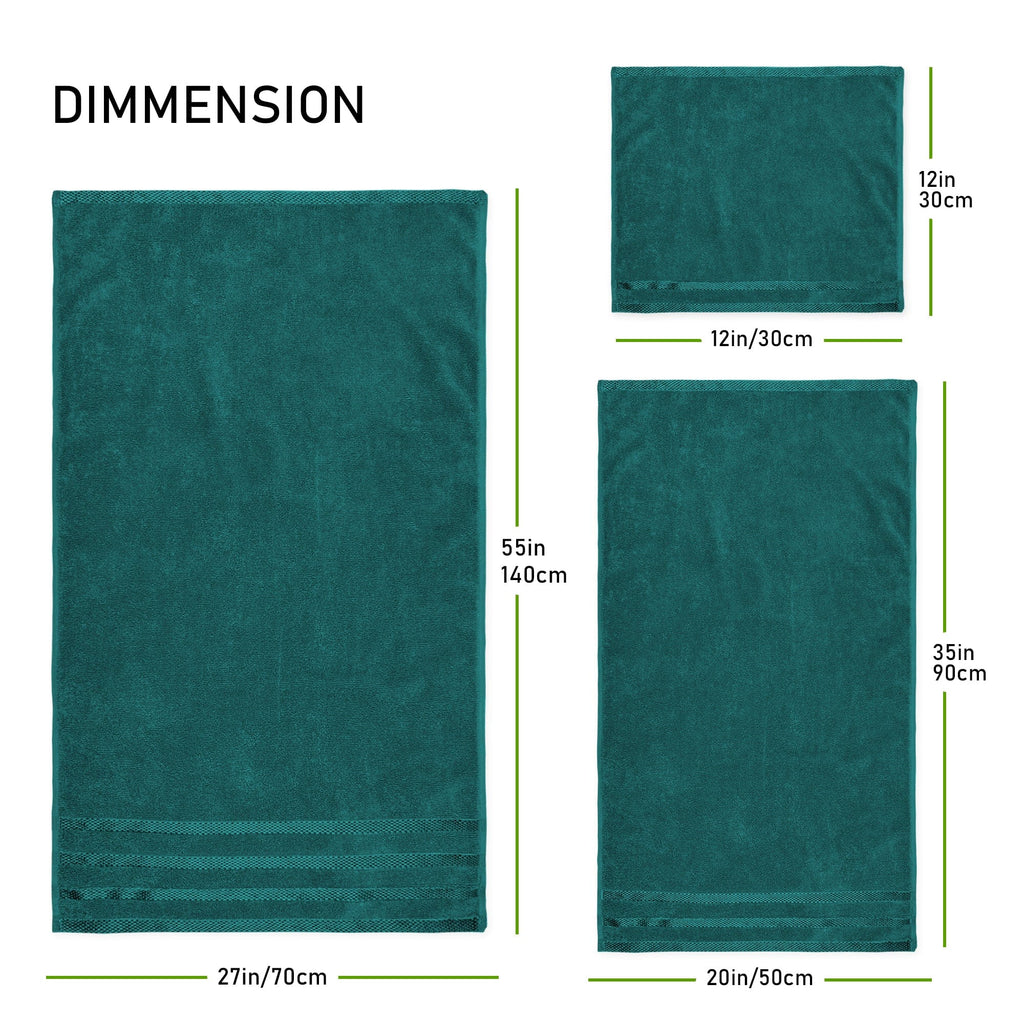 OLIVIA ROCCO Belmont Jade Green 100% Cotton 10 Piece Towel Bale Set