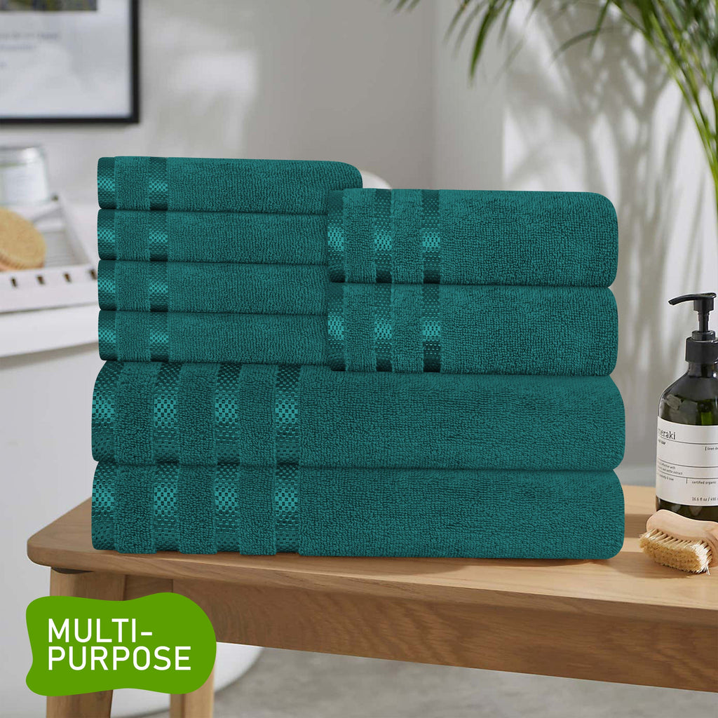 OLIVIA ROCCO Belmont Jade Green 100% Cotton 10 Piece Towel Bale Set