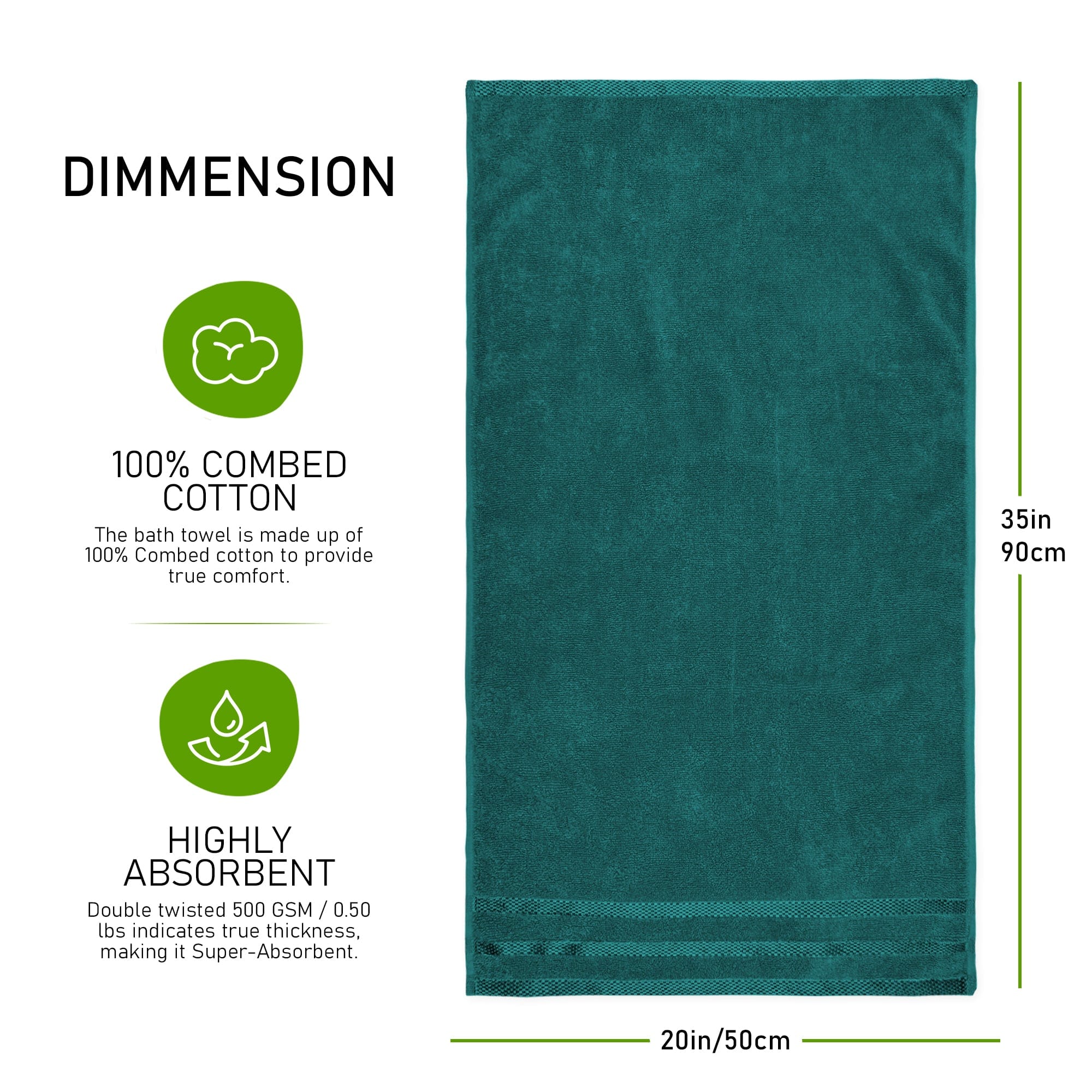OLIVIA ROCCO Belmont Jade Green 100% Cotton 10 Piece Towel Bale Set