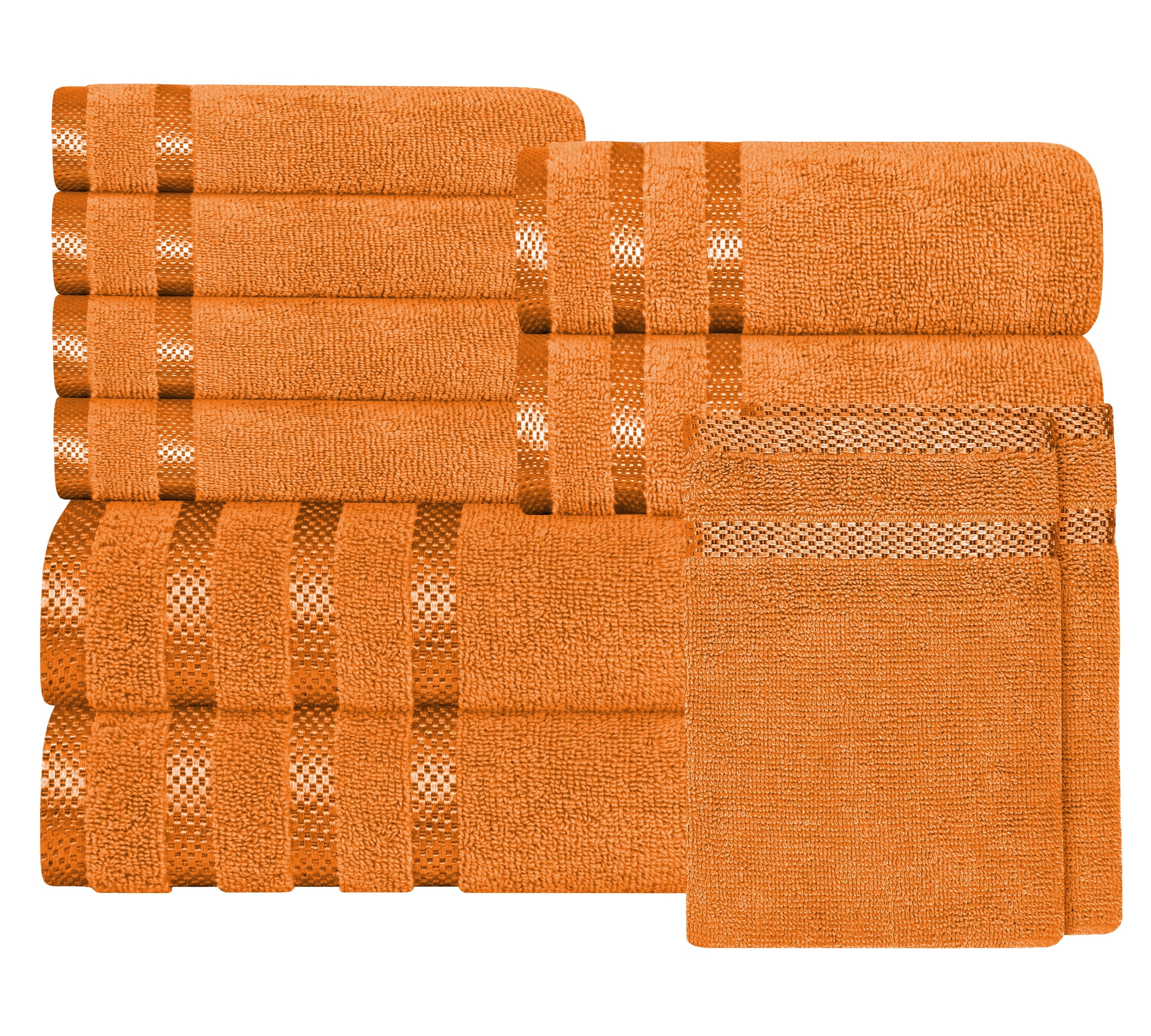 OLIVIA ROCCO Belmont 100% Cotton Towel Bale Set – Orange 10 Piece Set