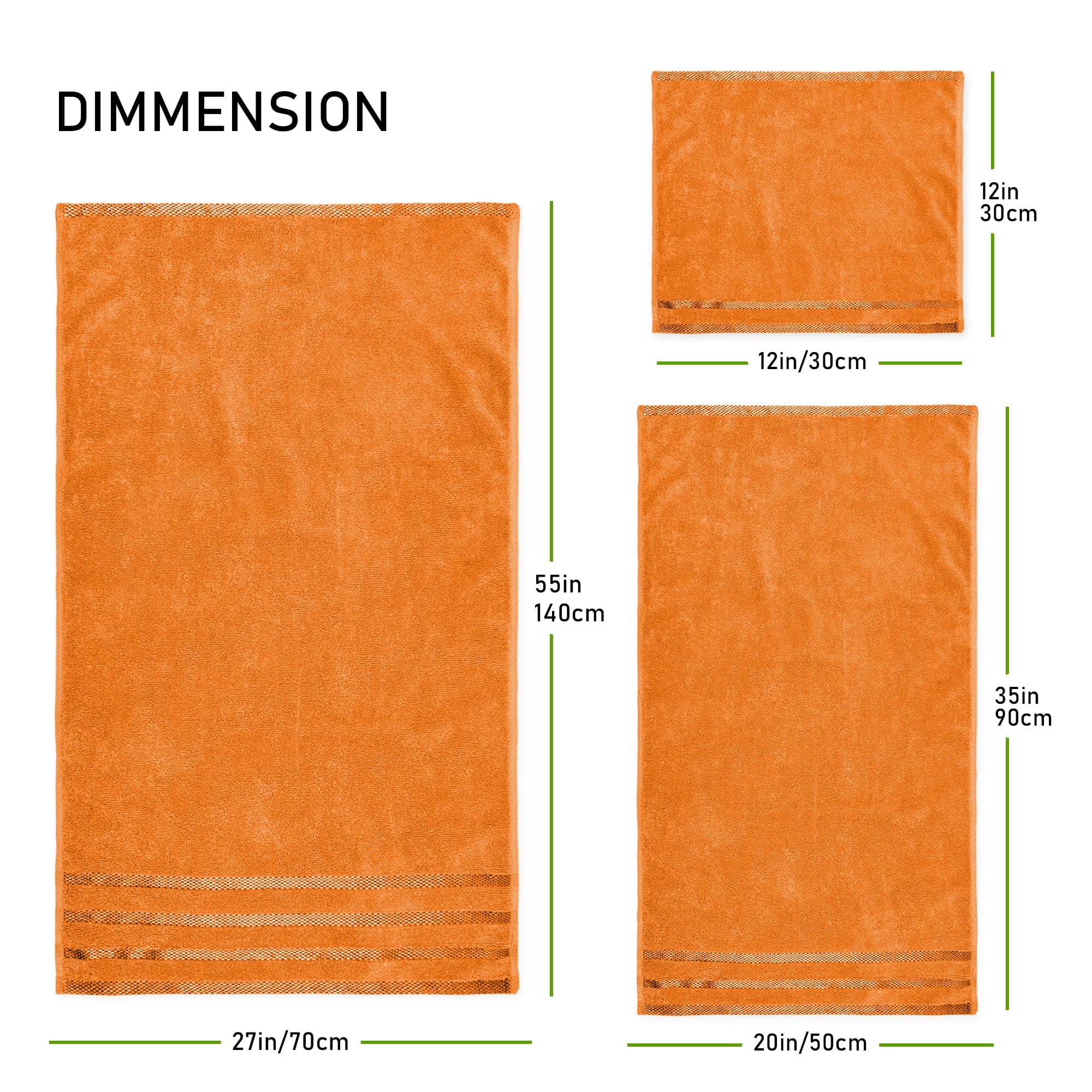 OLIVIA ROCCO Belmont 100% Cotton Towel Bale Set – Orange 10 Piece Set