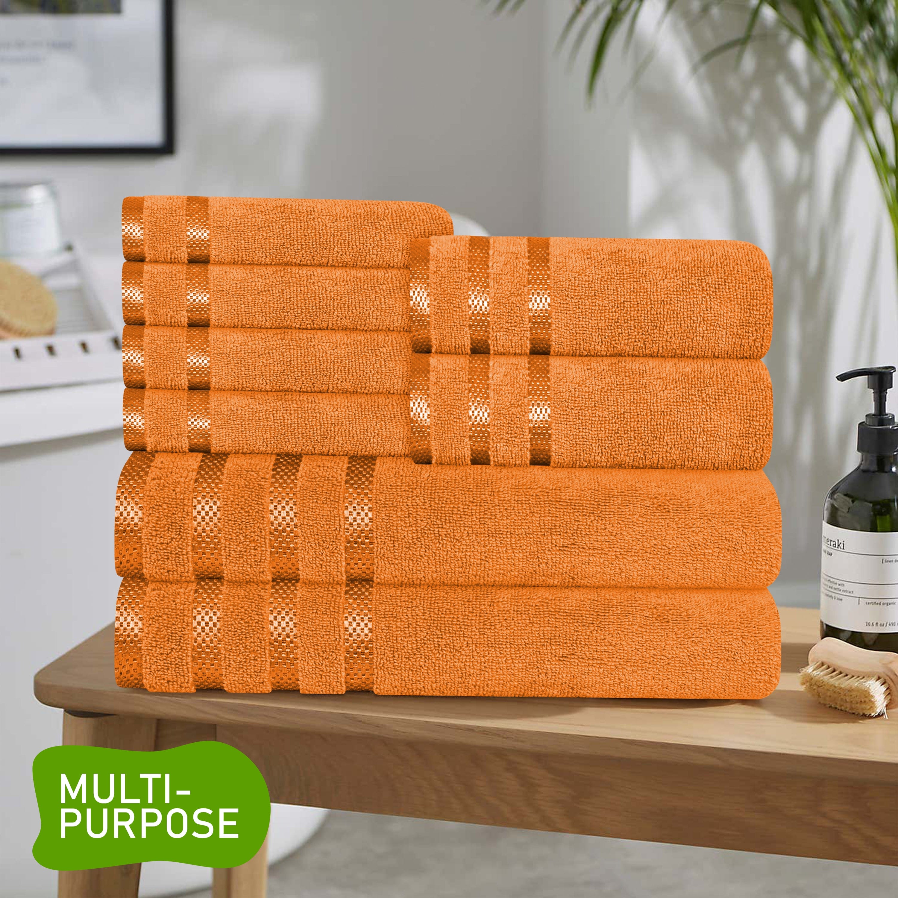 OLIVIA ROCCO Belmont 100% Cotton Towel Bale Set – Orange 10 Piece Set