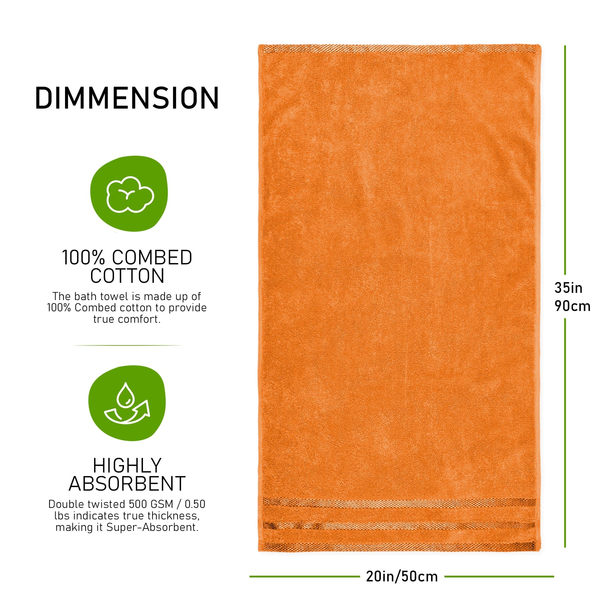 OLIVIA ROCCO Belmont 100% Cotton Towel Bale Set – Orange 10 Piece Set