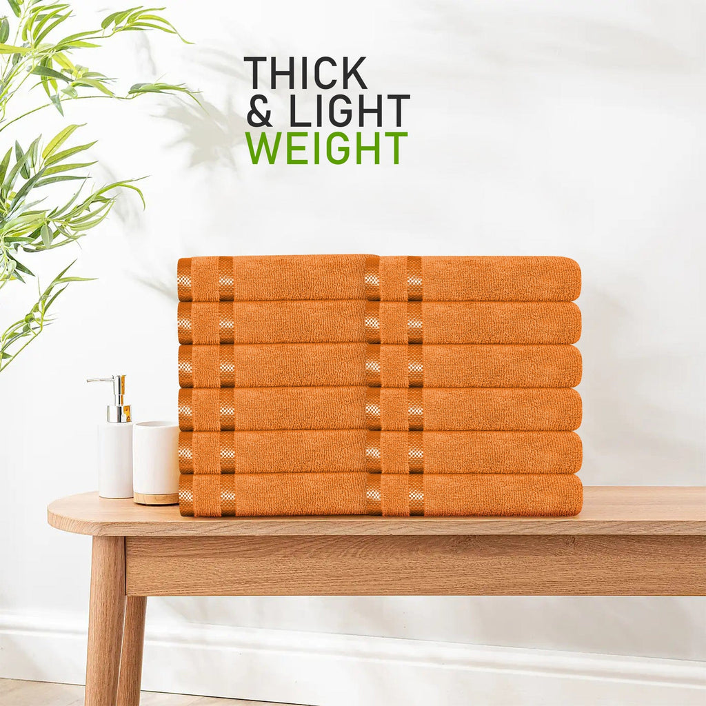 OLIVIA ROCCO Belmont 100% Cotton Towel Bale Set – Orange 10 Piece Set