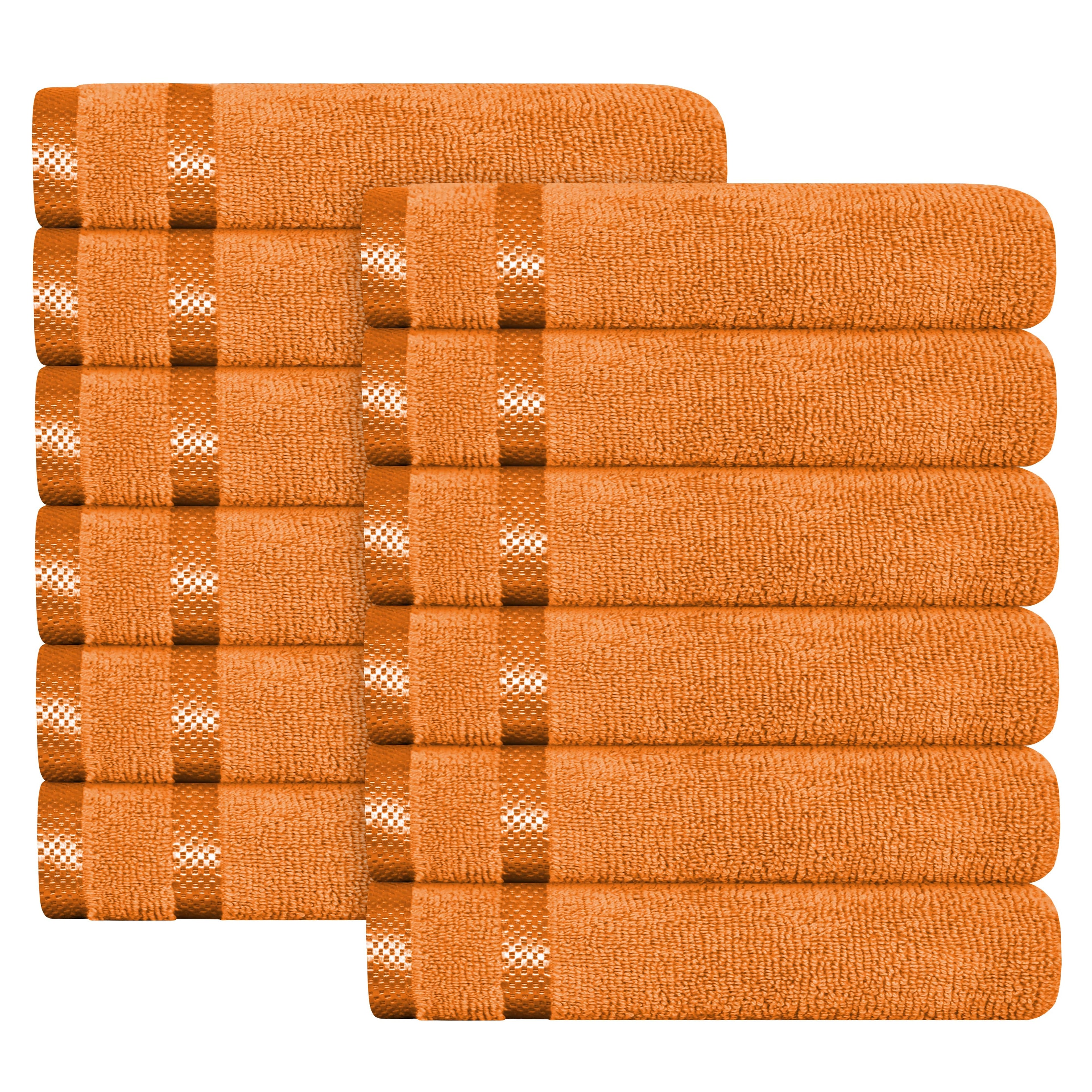 OLIVIA ROCCO Belmont 100% Cotton Towel Bale Set – Orange 10 Piece Set