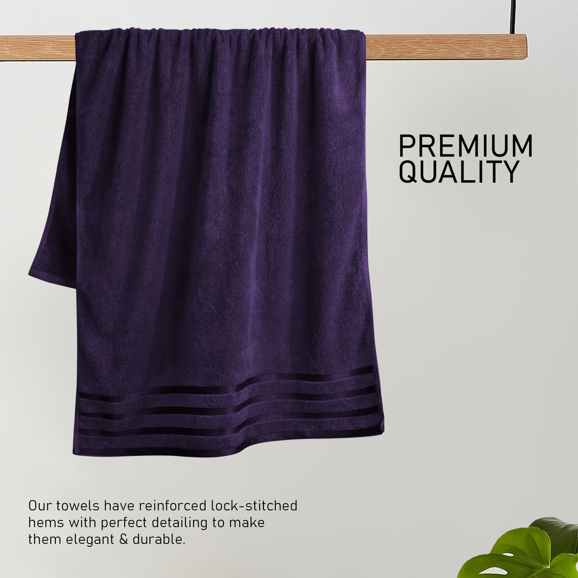 OLIVIA ROCCO Belmont Purple Cotton Towel Set – 10 Piece Super Absorbent Bale
