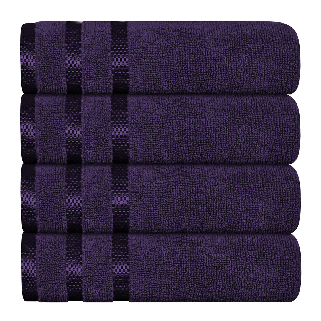 OLIVIA ROCCO Belmont Purple Cotton Towel Set – 10 Piece Super Absorbent Bale