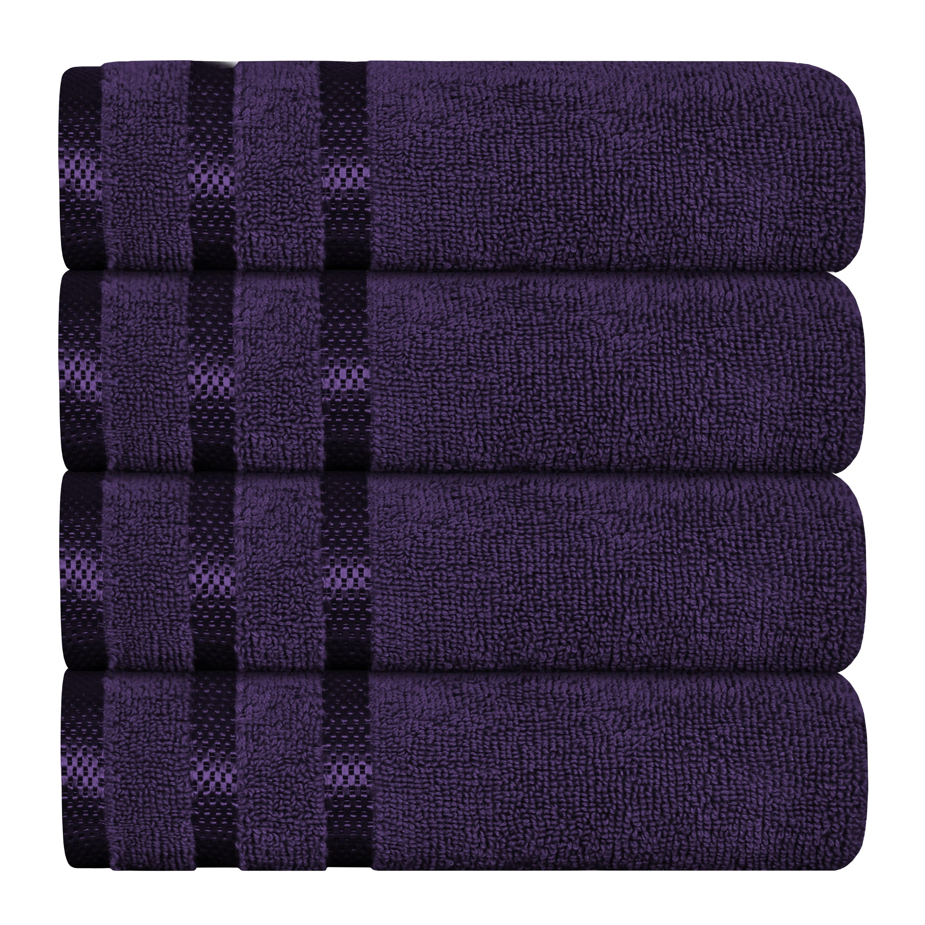 OLIVIA ROCCO Belmont Purple Cotton Towel Set – 10 Piece Super Absorbent Bale