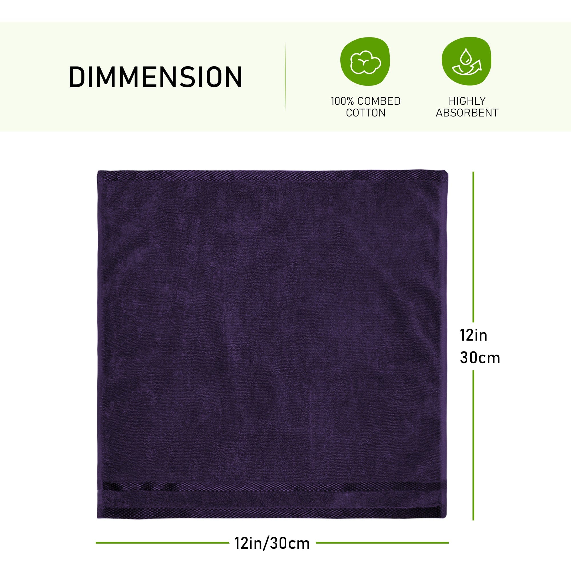 OLIVIA ROCCO Belmont Purple Cotton Towel Set – 10 Piece Super Absorbent Bale