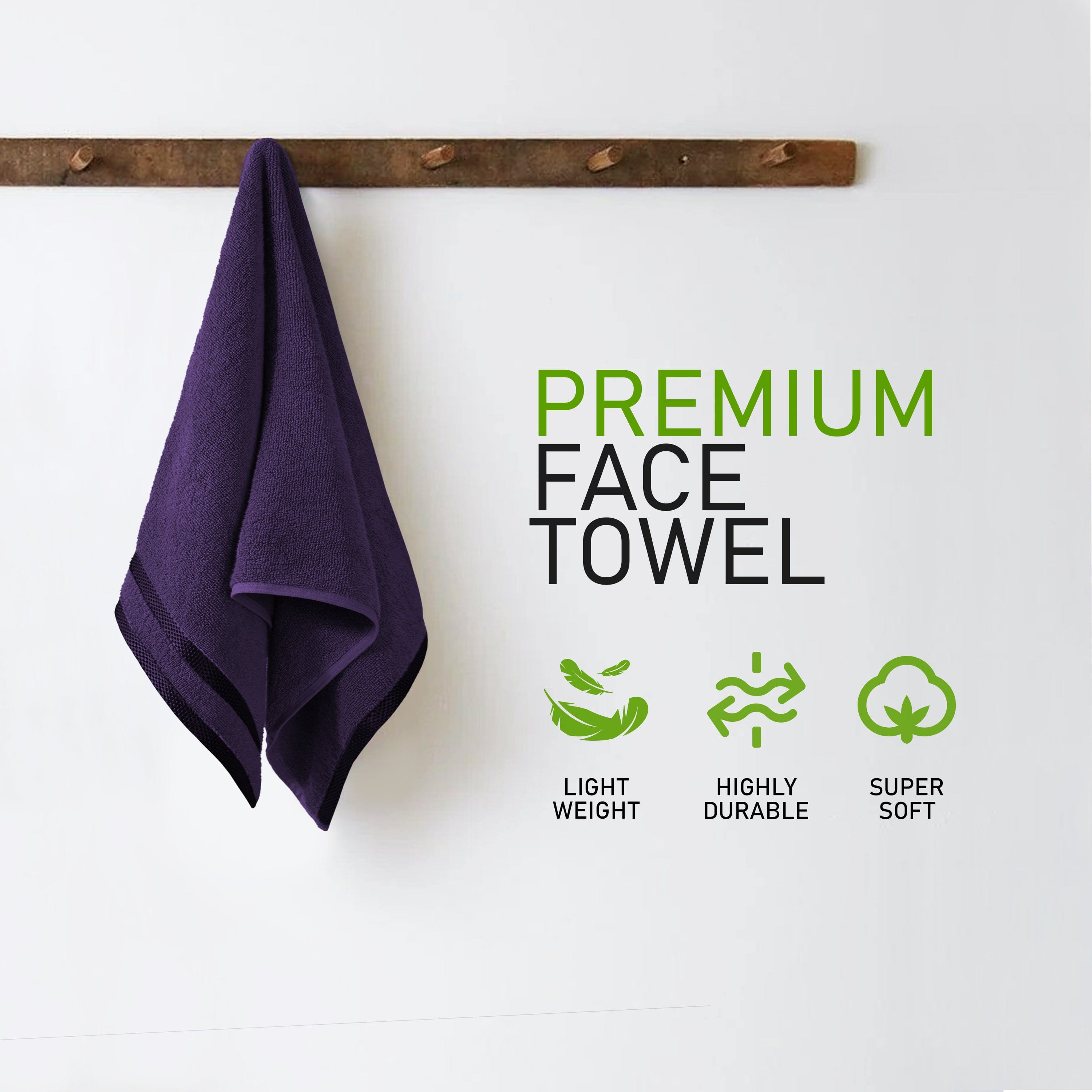 OLIVIA ROCCO Belmont Purple Cotton Towel Set – 10 Piece Super Absorbent Bale