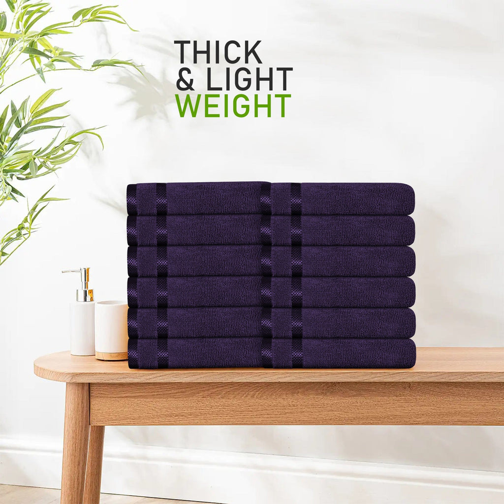 OLIVIA ROCCO Belmont Purple Cotton Towel Set – 10 Piece Super Absorbent Bale