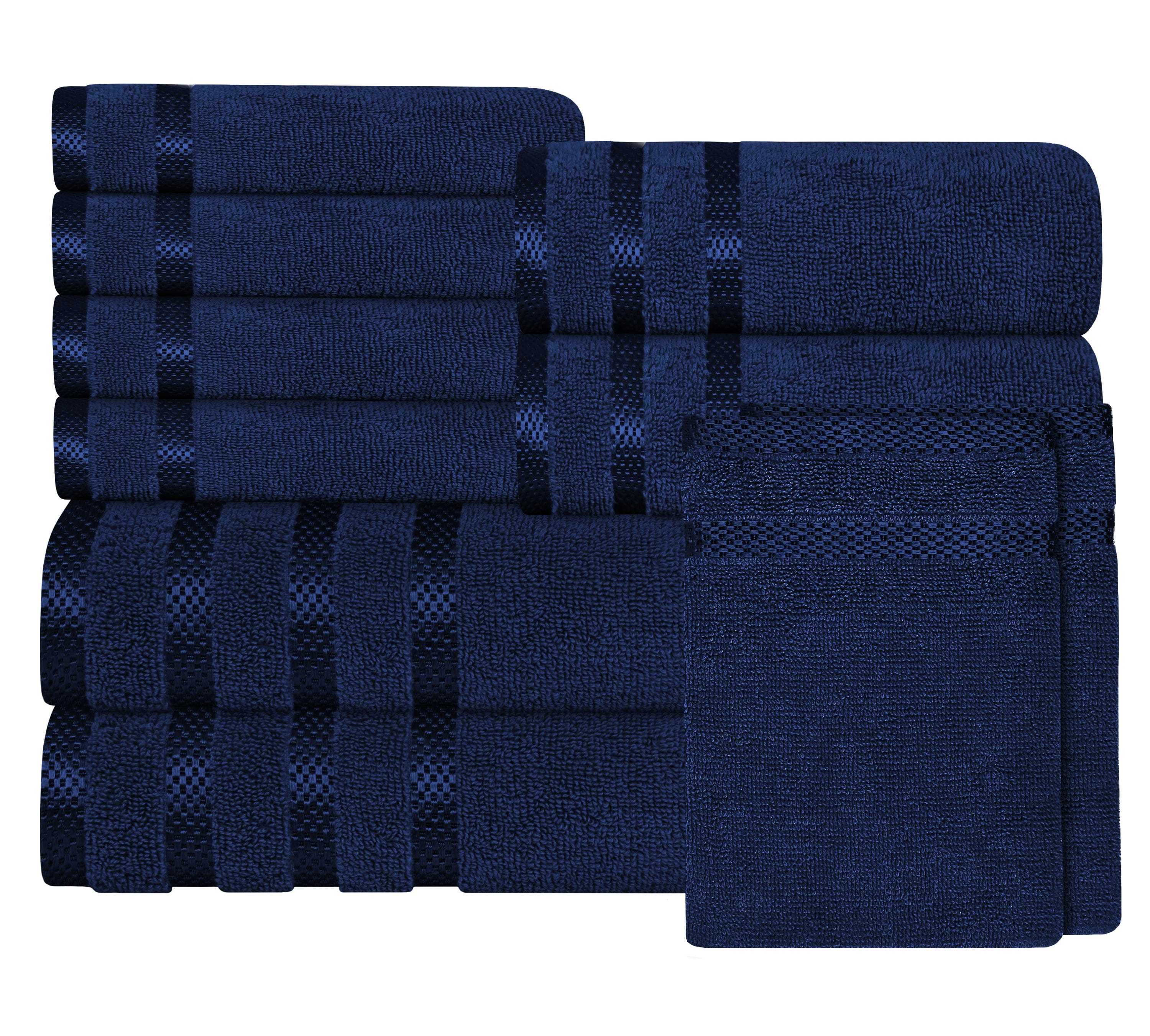 OLIVIA ROCCO Belmont 10 Piece Towel Bale Set – 100% Cotton Royal Blue