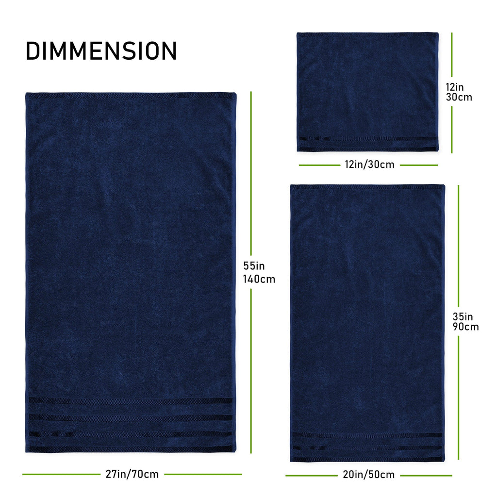 OLIVIA ROCCO Belmont 10 Piece Towel Bale Set – 100% Cotton Royal Blue