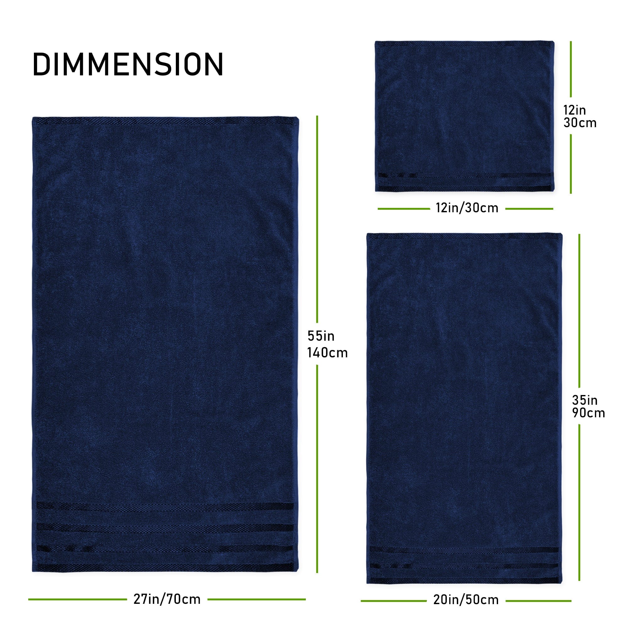 OLIVIA ROCCO Belmont 10 Piece Towel Bale Set – 100% Cotton Royal Blue