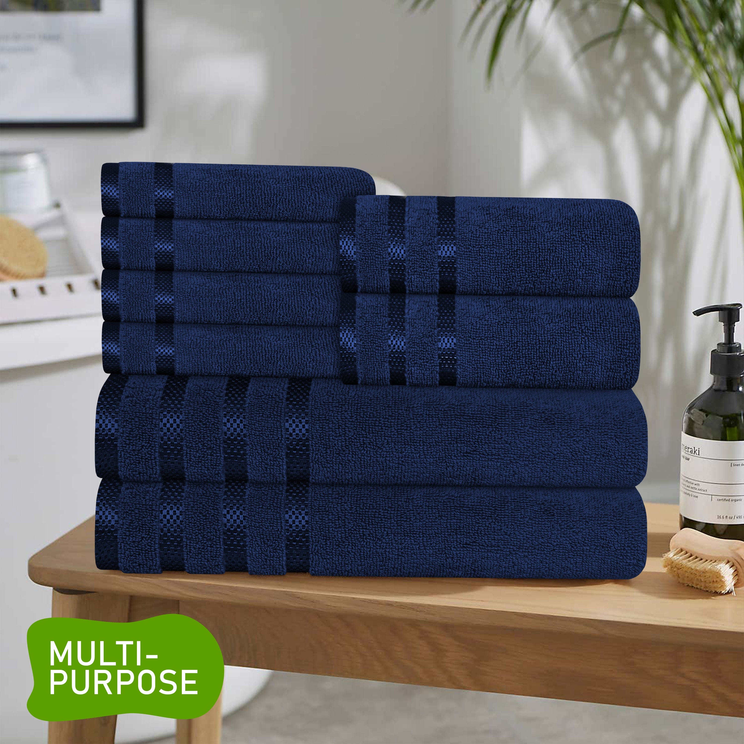 OLIVIA ROCCO Belmont 10 Piece Towel Bale Set – 100% Cotton Royal Blue