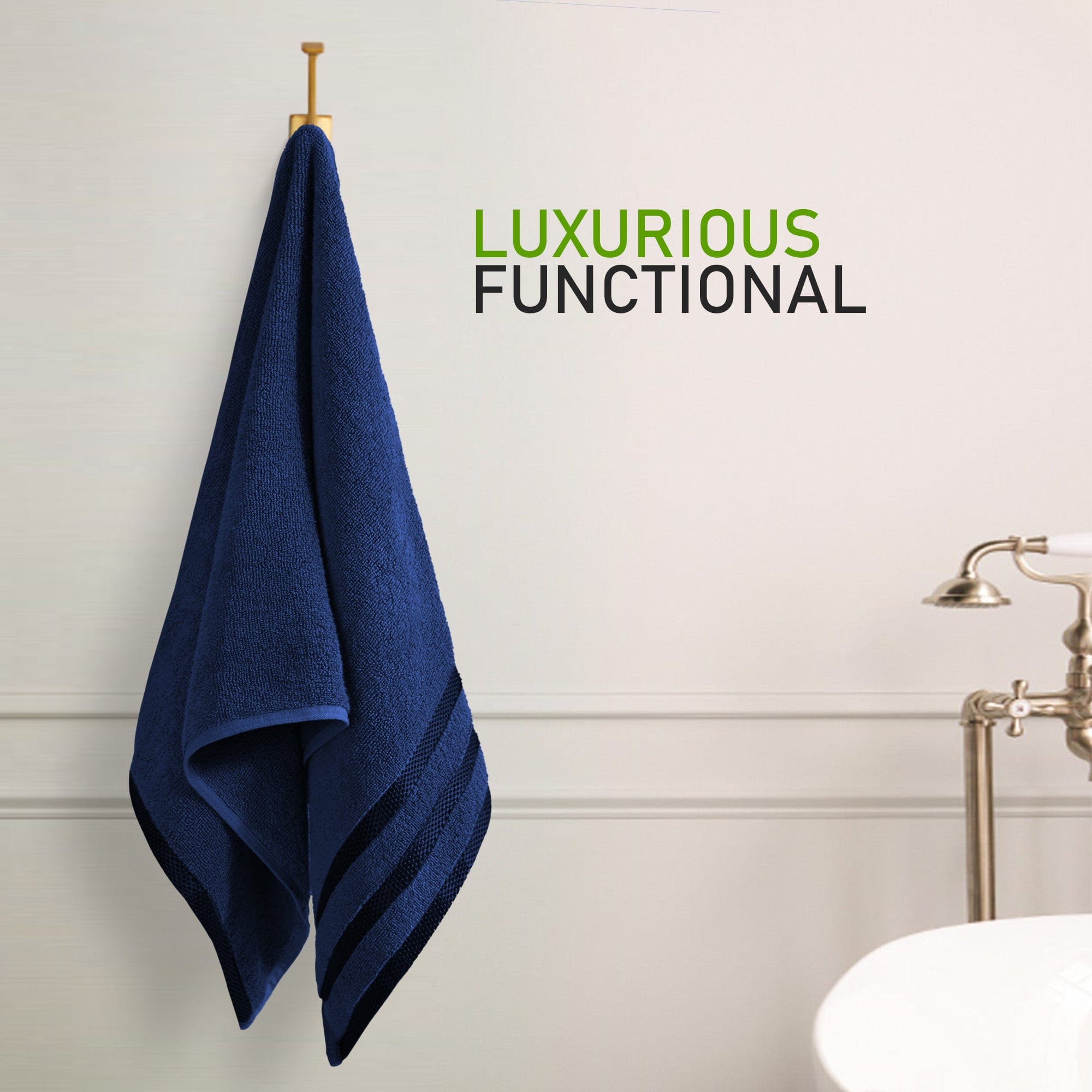 OLIVIA ROCCO Belmont 10 Piece Towel Bale Set – 100% Cotton Royal Blue