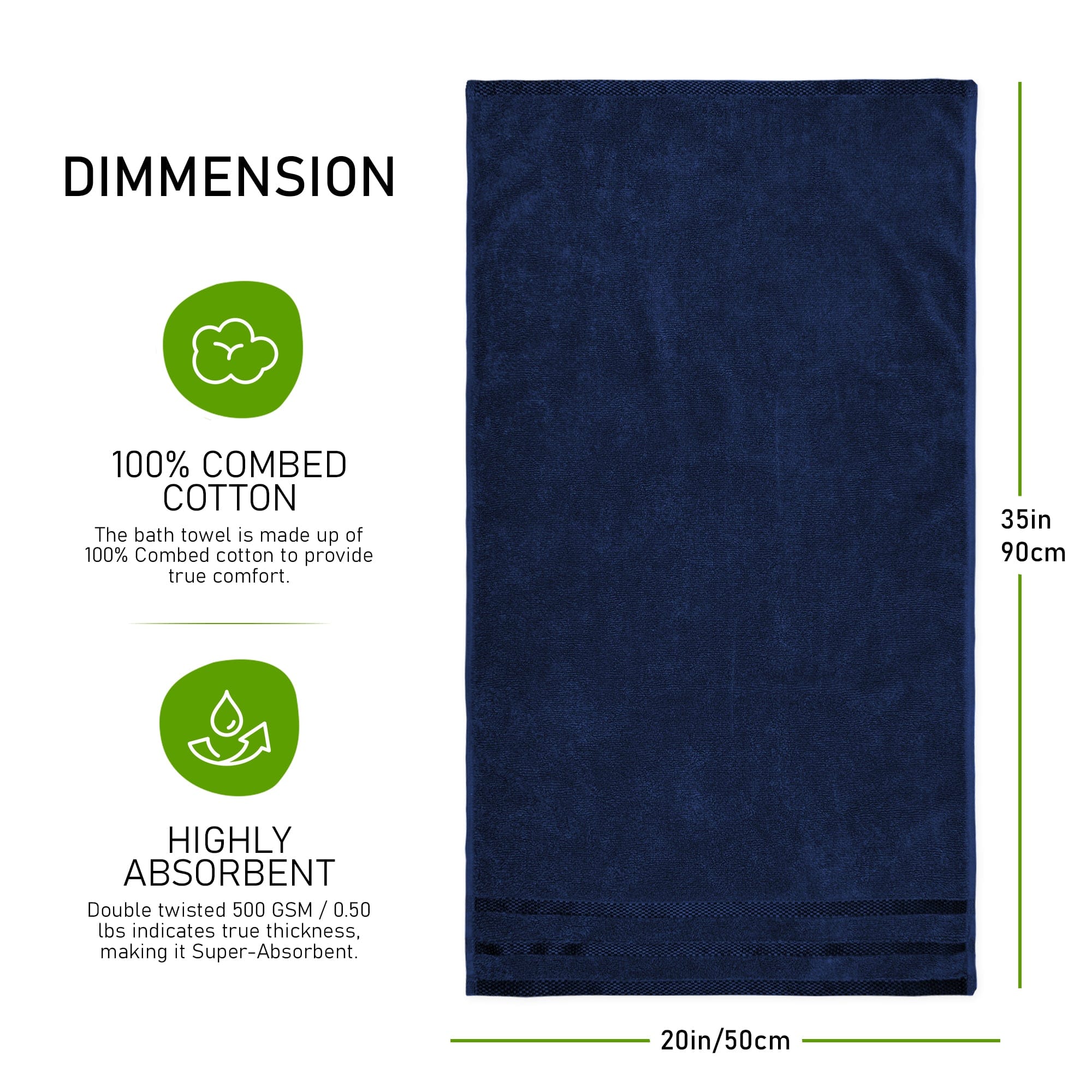 OLIVIA ROCCO Belmont 10 Piece Towel Bale Set – 100% Cotton Royal Blue