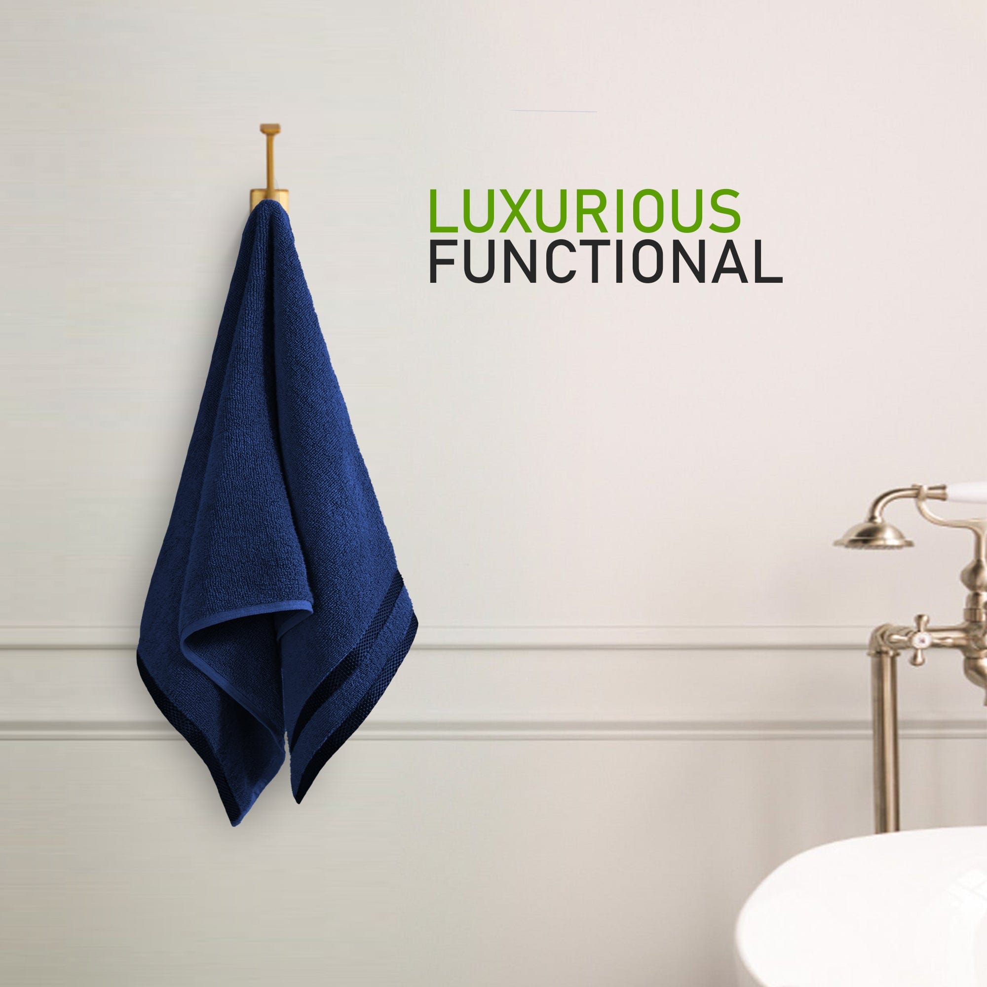 OLIVIA ROCCO Belmont 10 Piece Towel Bale Set – 100% Cotton Royal Blue