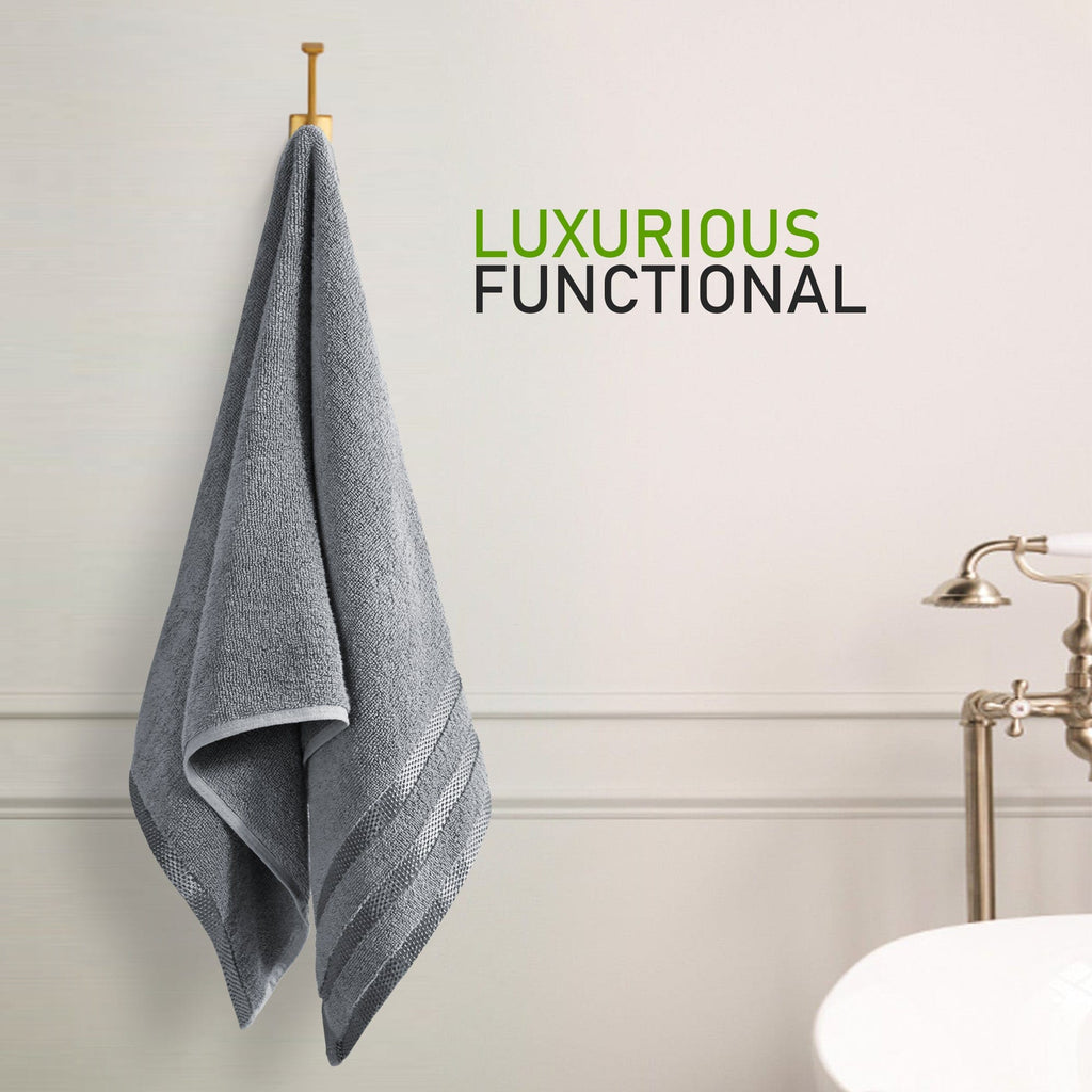 OLIVIA ROCCO Belmont 10 Piece Cotton Towel Bale Set – Silver Stripe