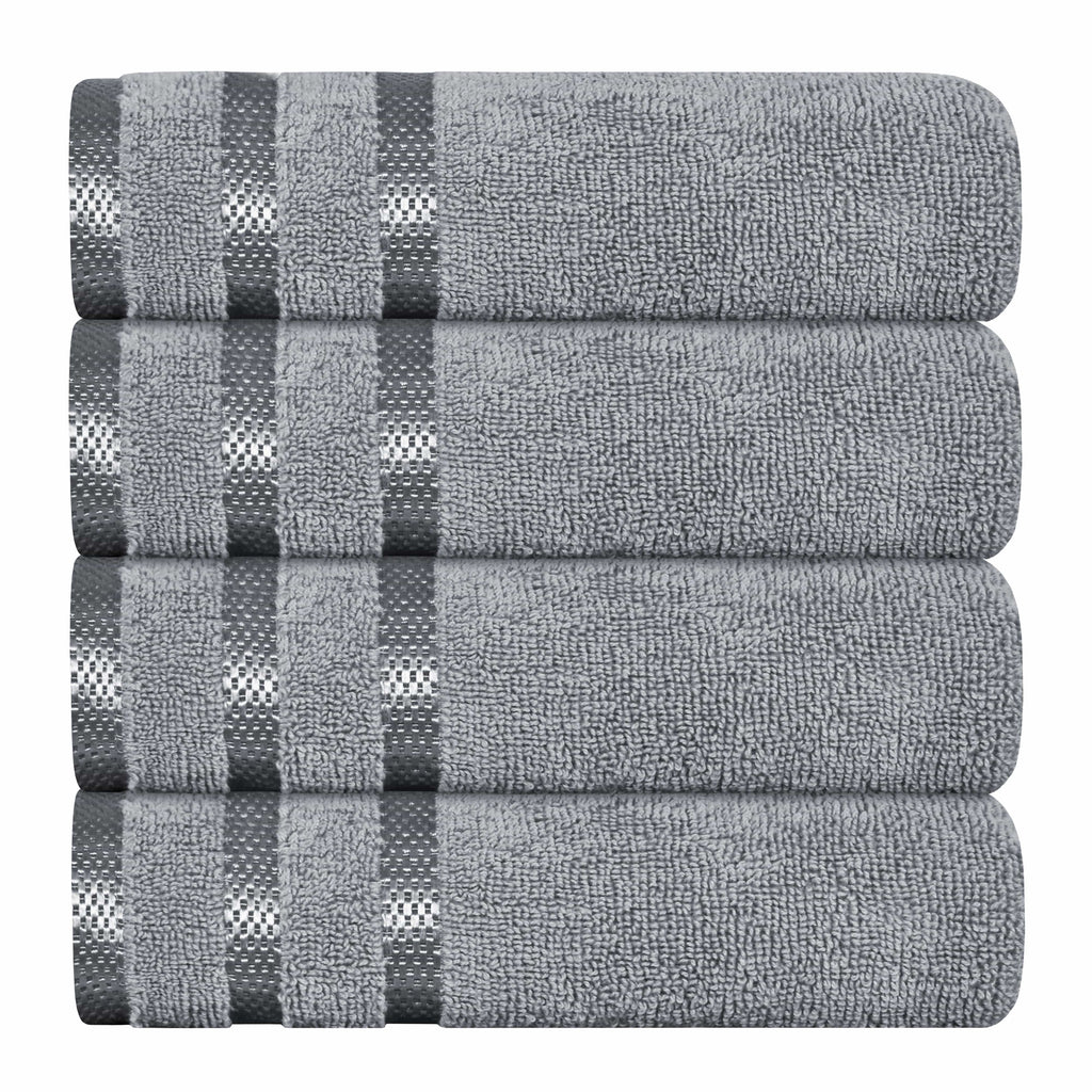 OLIVIA ROCCO Belmont 10 Piece Cotton Towel Bale Set – Silver Stripe