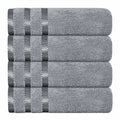 OLIVIA ROCCO Belmont 10 Piece Cotton Towel Bale Set – Silver Stripe