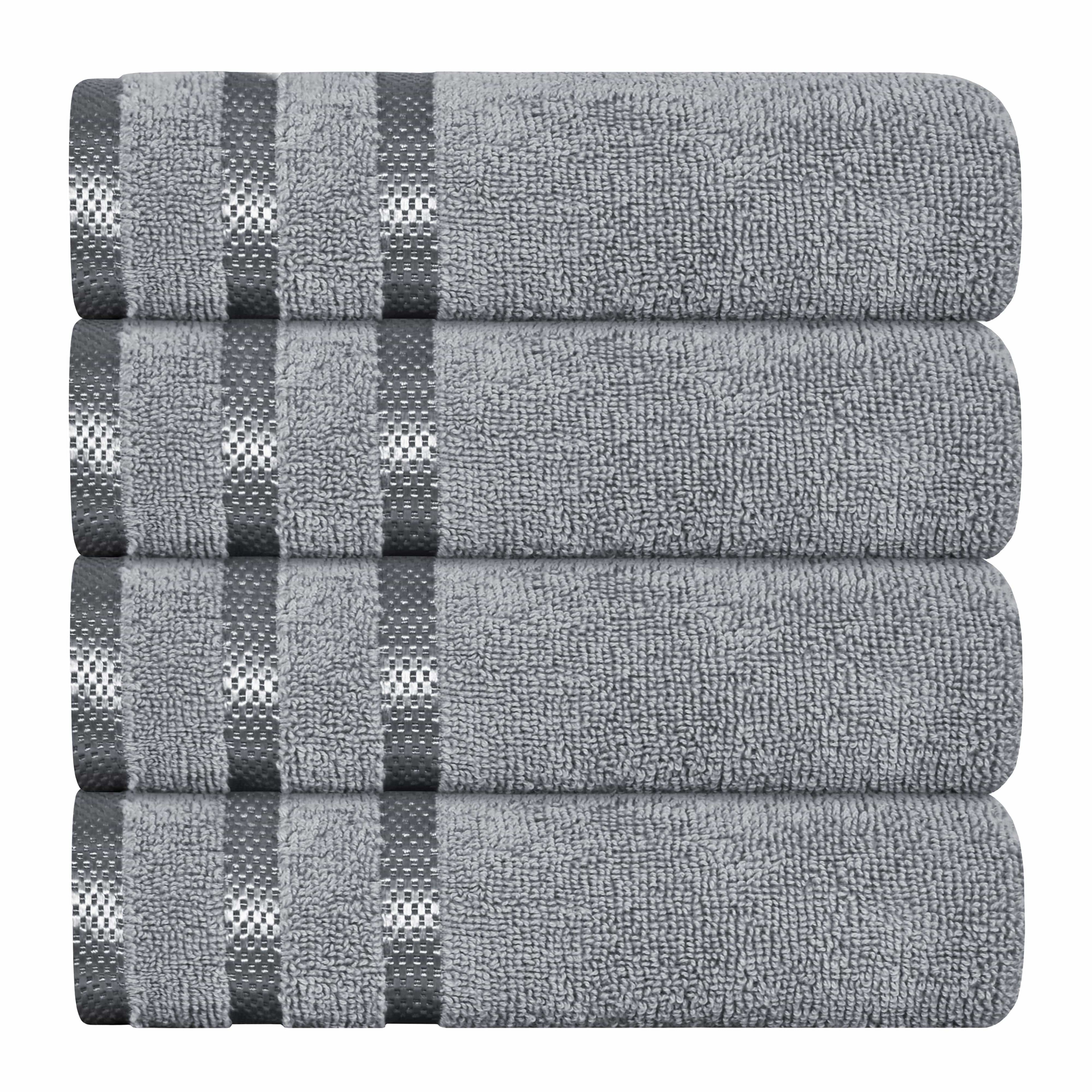 OLIVIA ROCCO Belmont 10 Piece Cotton Towel Bale Set – Silver Stripe